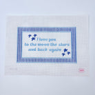 I love you moon and back blue Canvas - KC Needlepoint