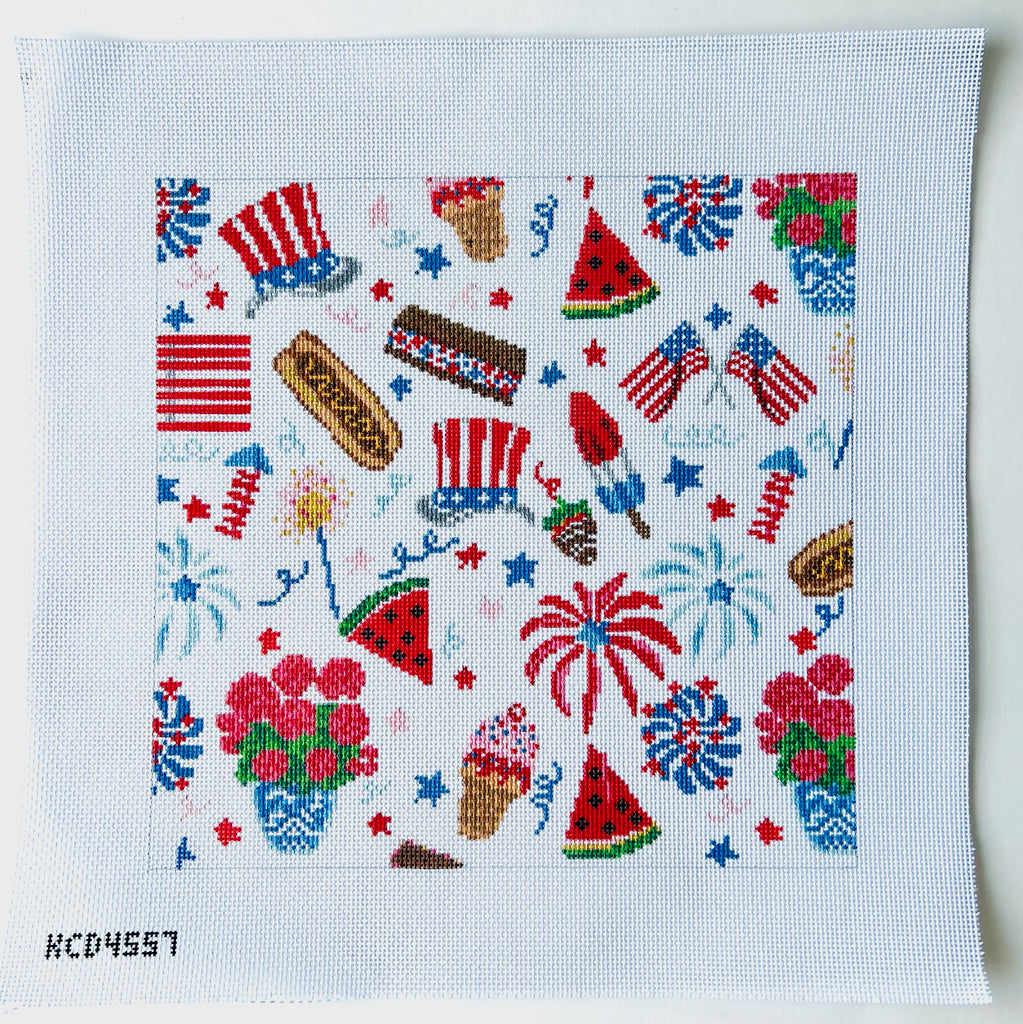4th of July Print Canvas - KC Needlepoint