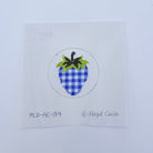Blue and White Gingham Strawberry Canvas - KC Needlepoint