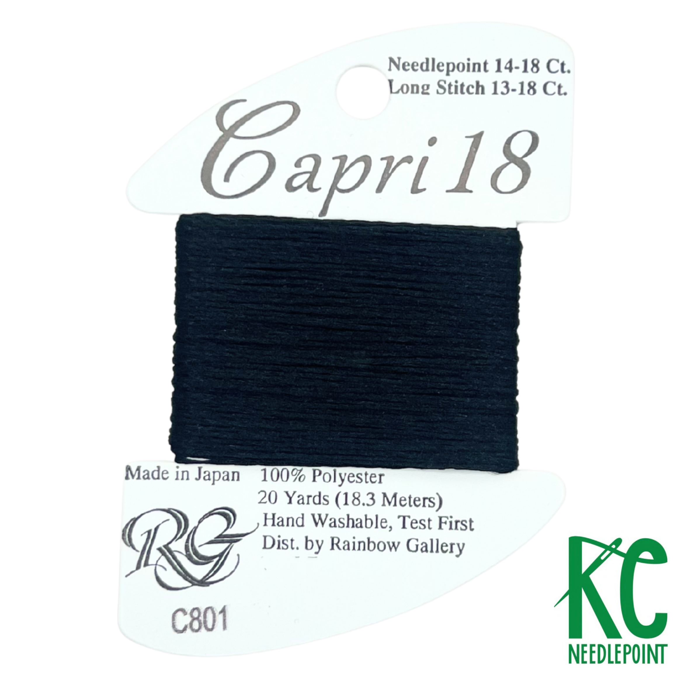 Capri 18 C801 Black - KC Needlepoint