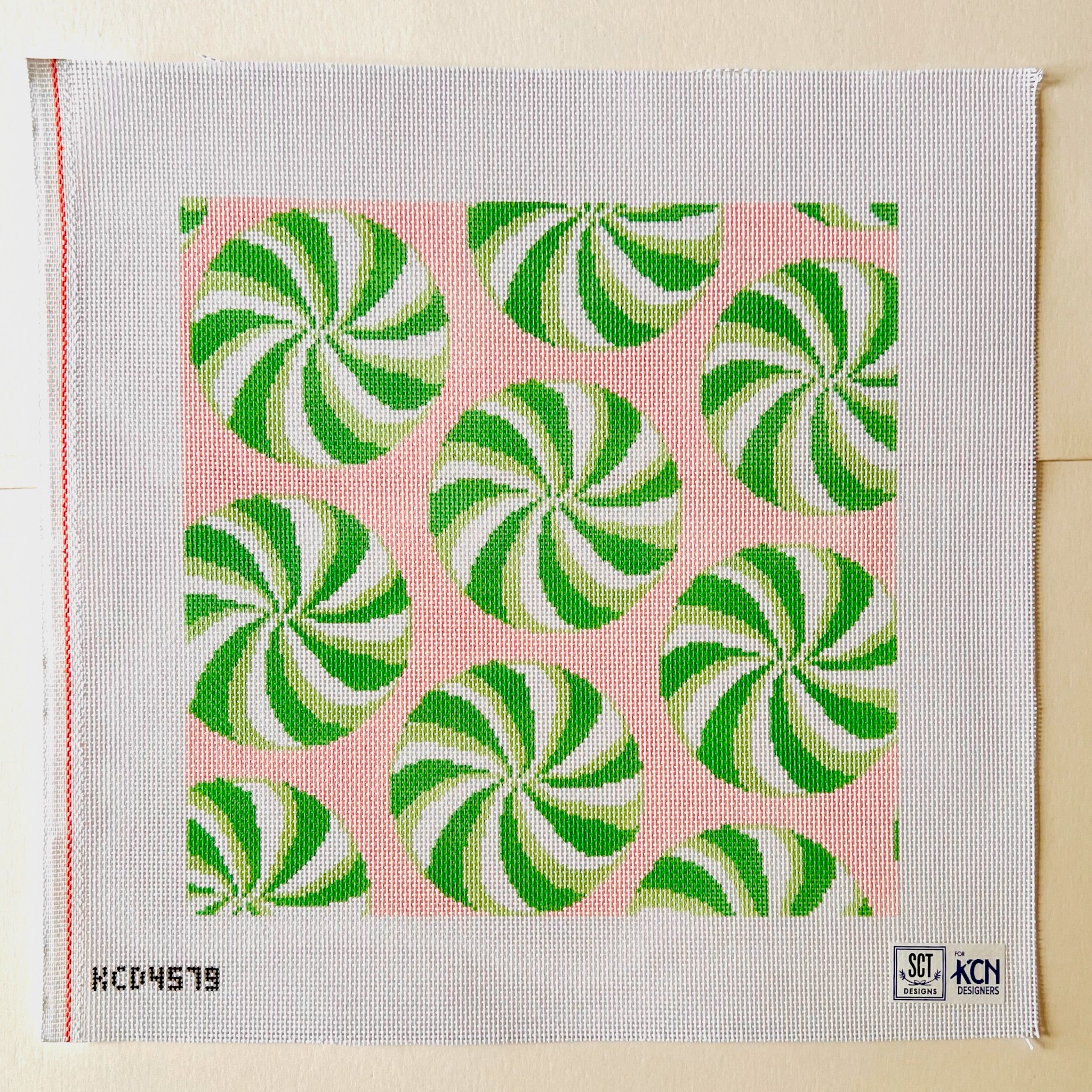 Pillow Mints Pink Canvas - KC Needlepoint