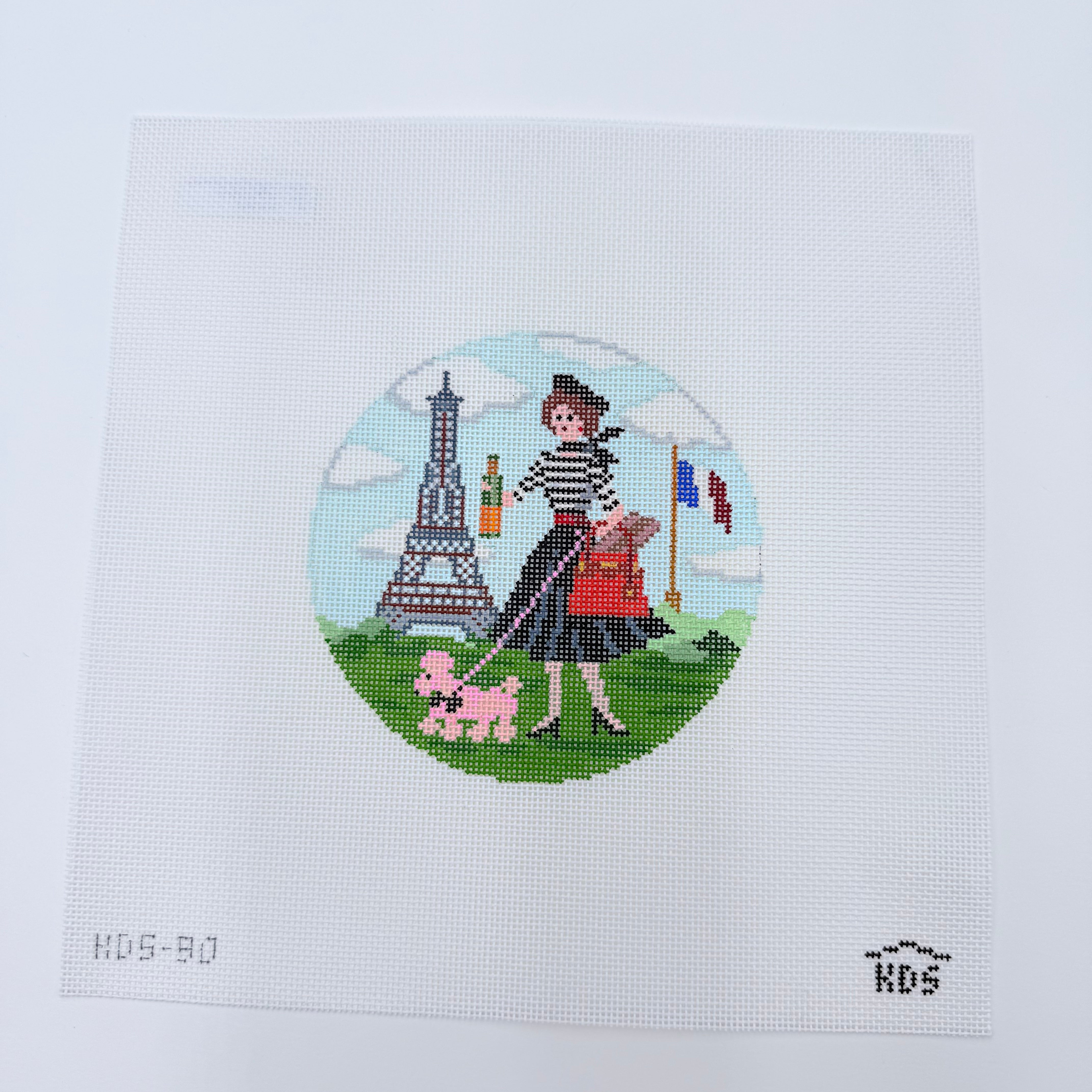 Betty Loves Paris Canvas - KC Needlepoint