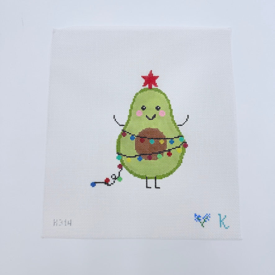 Holiday Avocado Canvas - KC Needlepoint