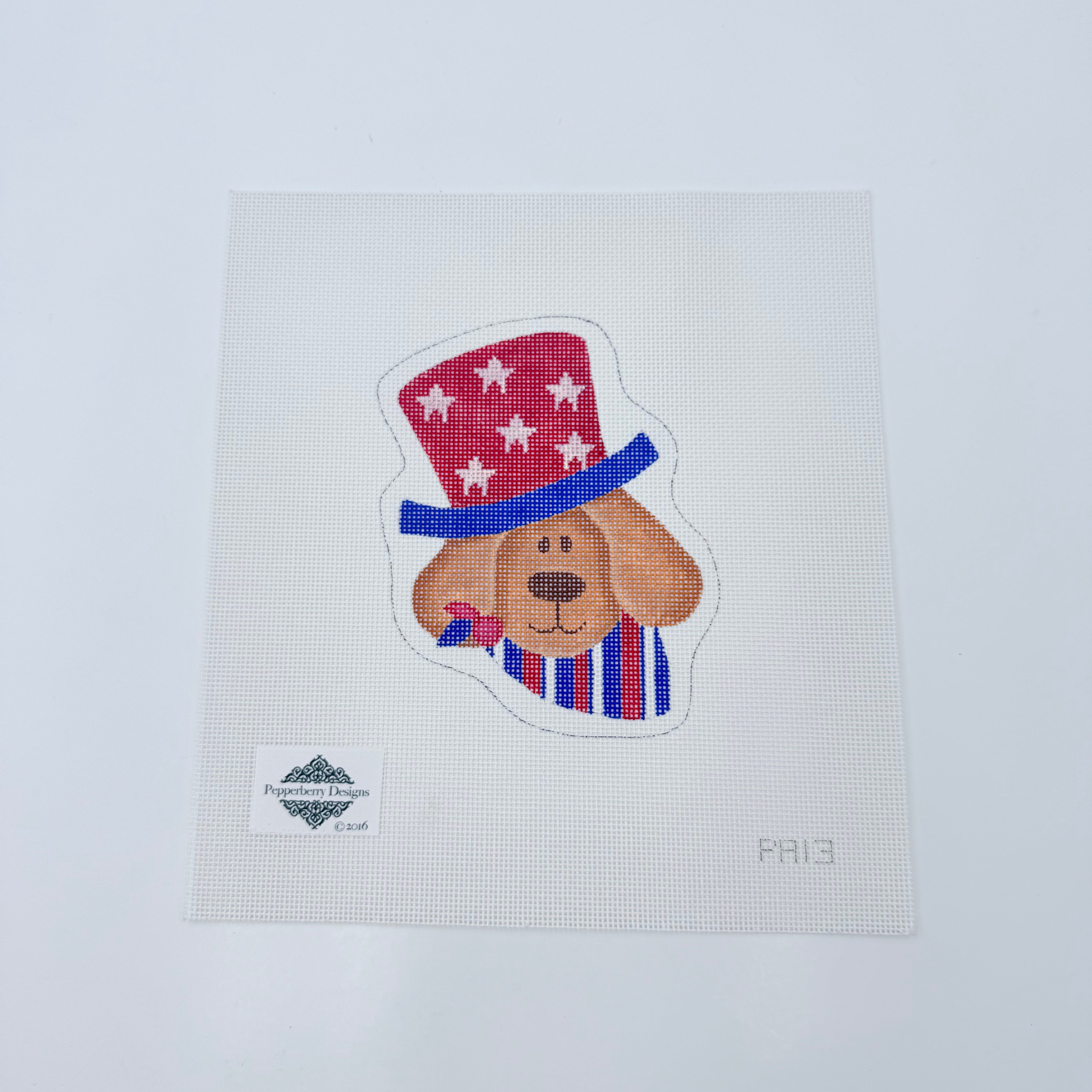 Patriotic Dog Canvas - KC Needlepoint