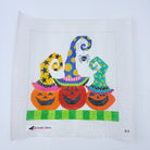 Pumpkin Trio with Spider Canvas - KC Needlepoint