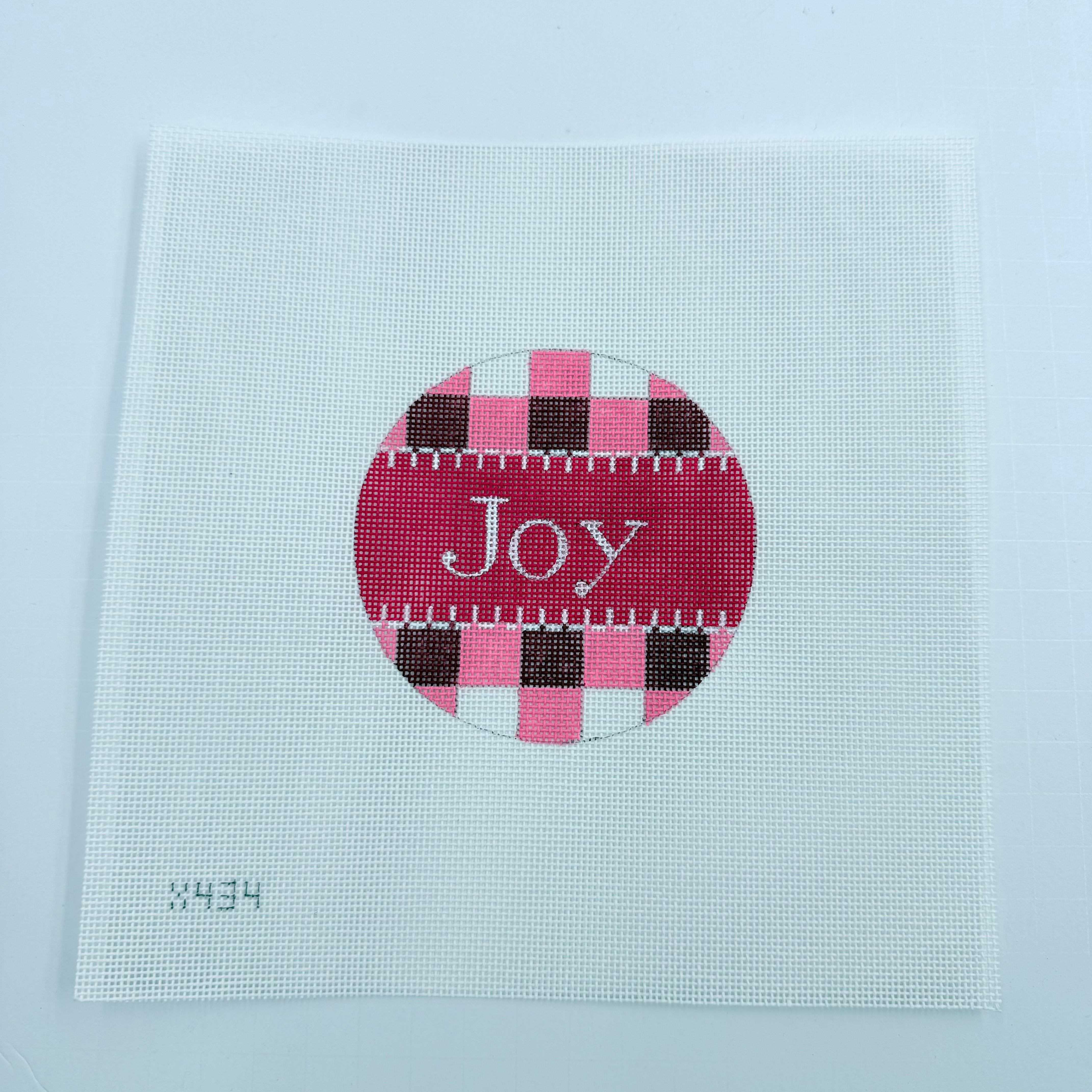 Joy Gingham in Red Canvas - KC Needlepoint