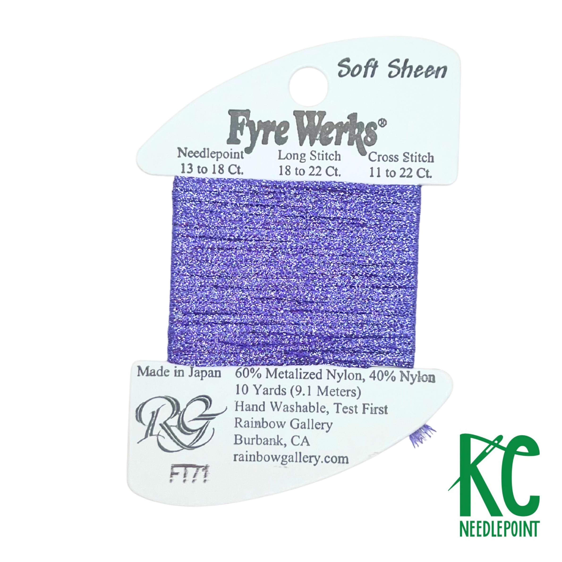 Fyre Werks Soft Sheen FT71 Purple Rain - KC Needlepoint
