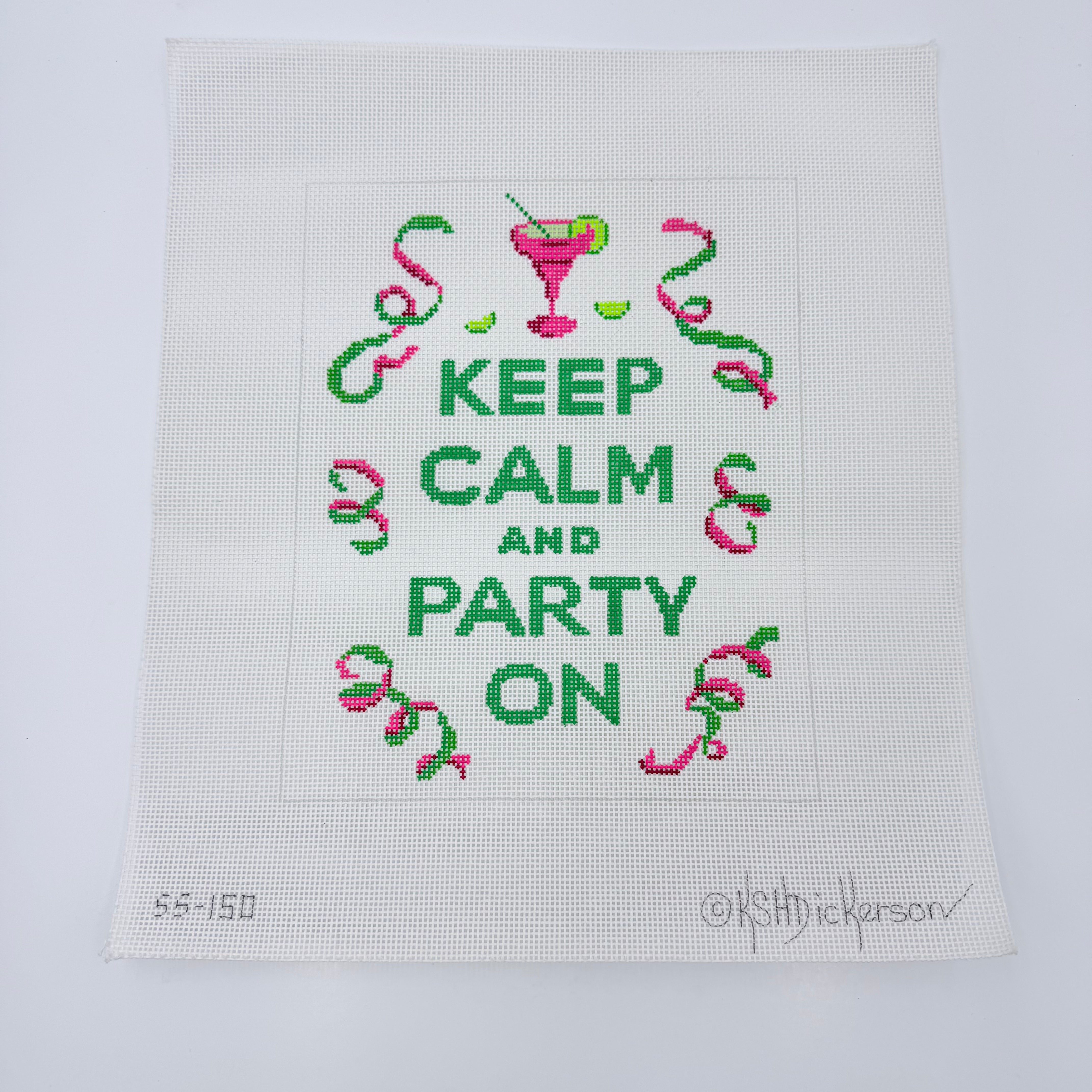 Keep Calm and Party On Canvas - KC Needlepoint