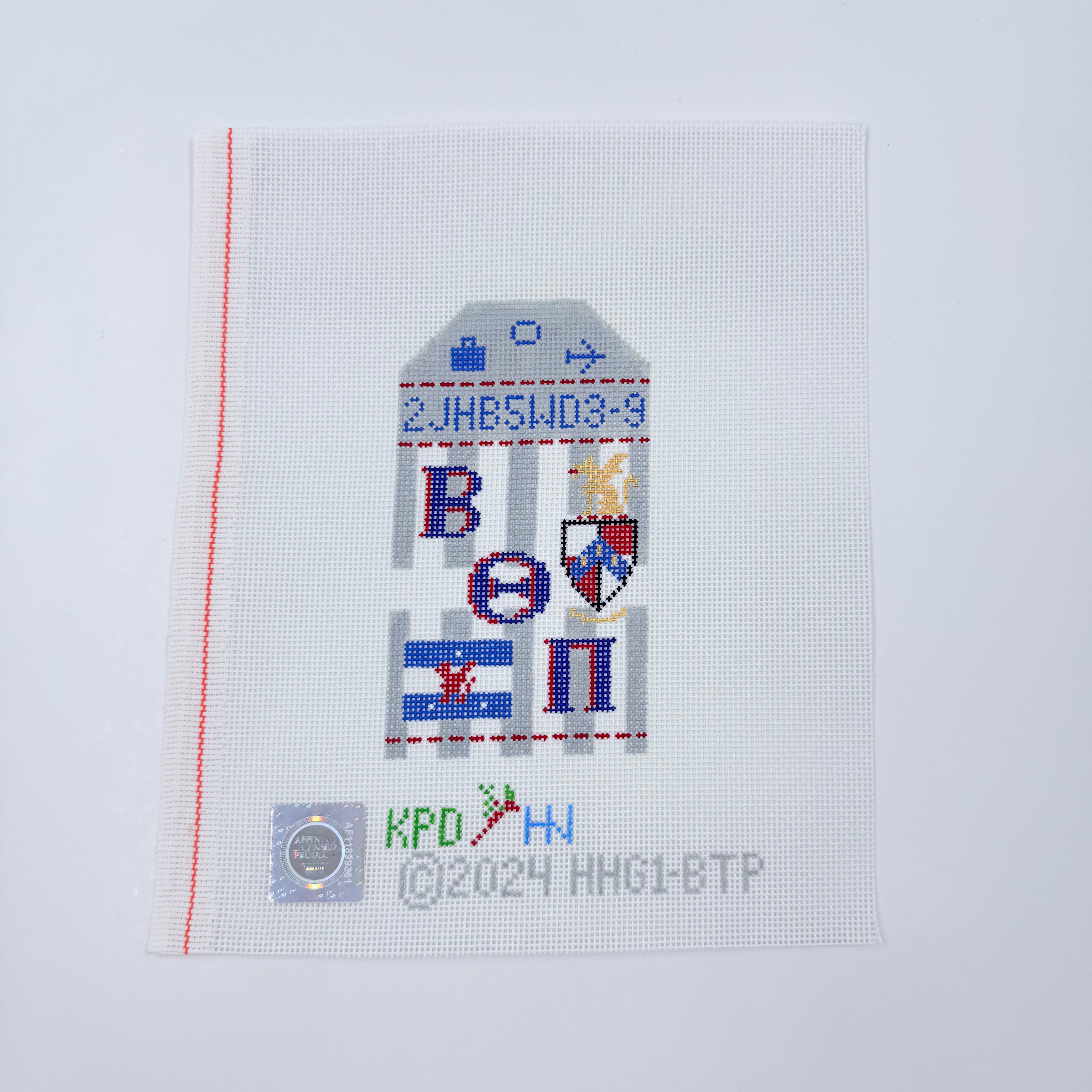 Beta Theta Pi Travel Tag Canvas - KC Needlepoint