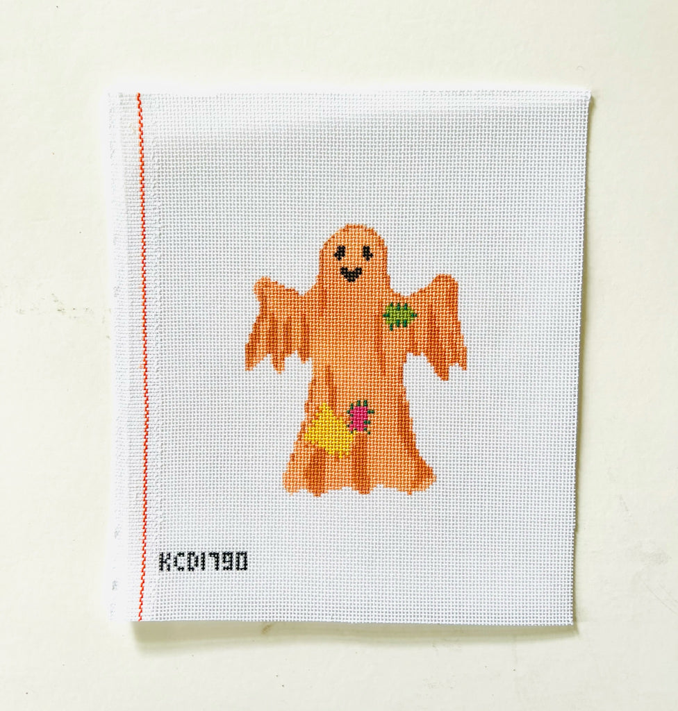 Orange Groovy Ghost Canvas - KC Needlepoint