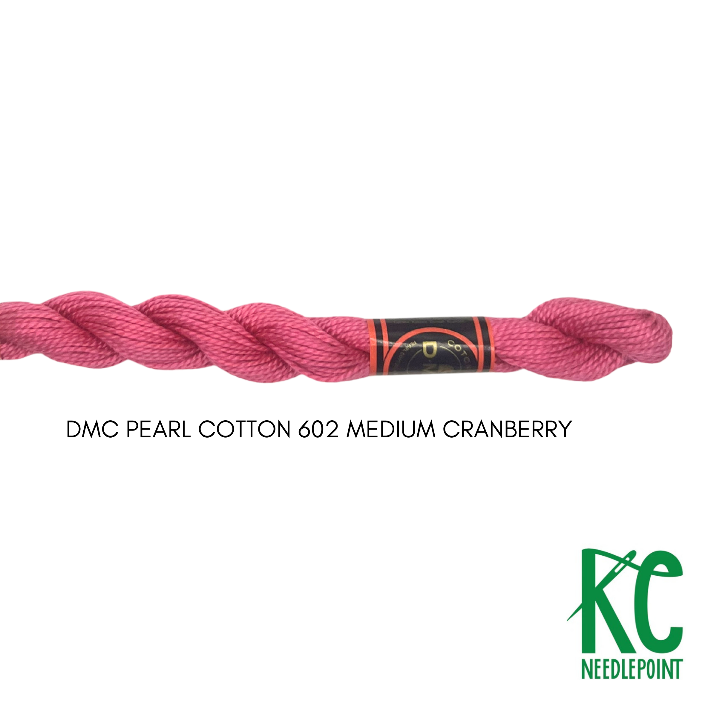 DMC 3 Pearl Cotton 602 Medium Cranberry - KC Needlepoint