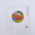 Highland Cow Round Canvas - KC Needlepoint