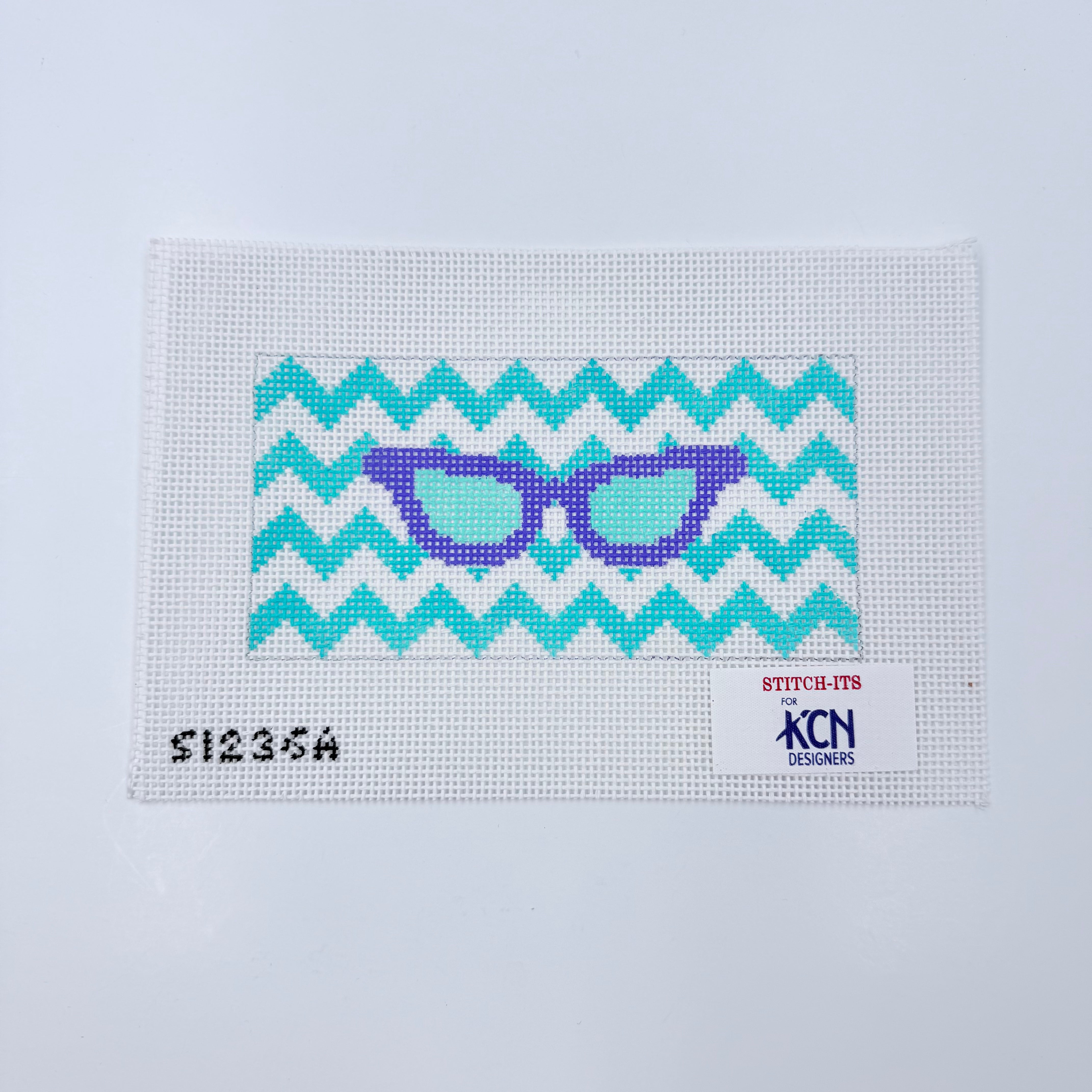 Eyeglass Case with Purple Glasses - KC Needlepoint