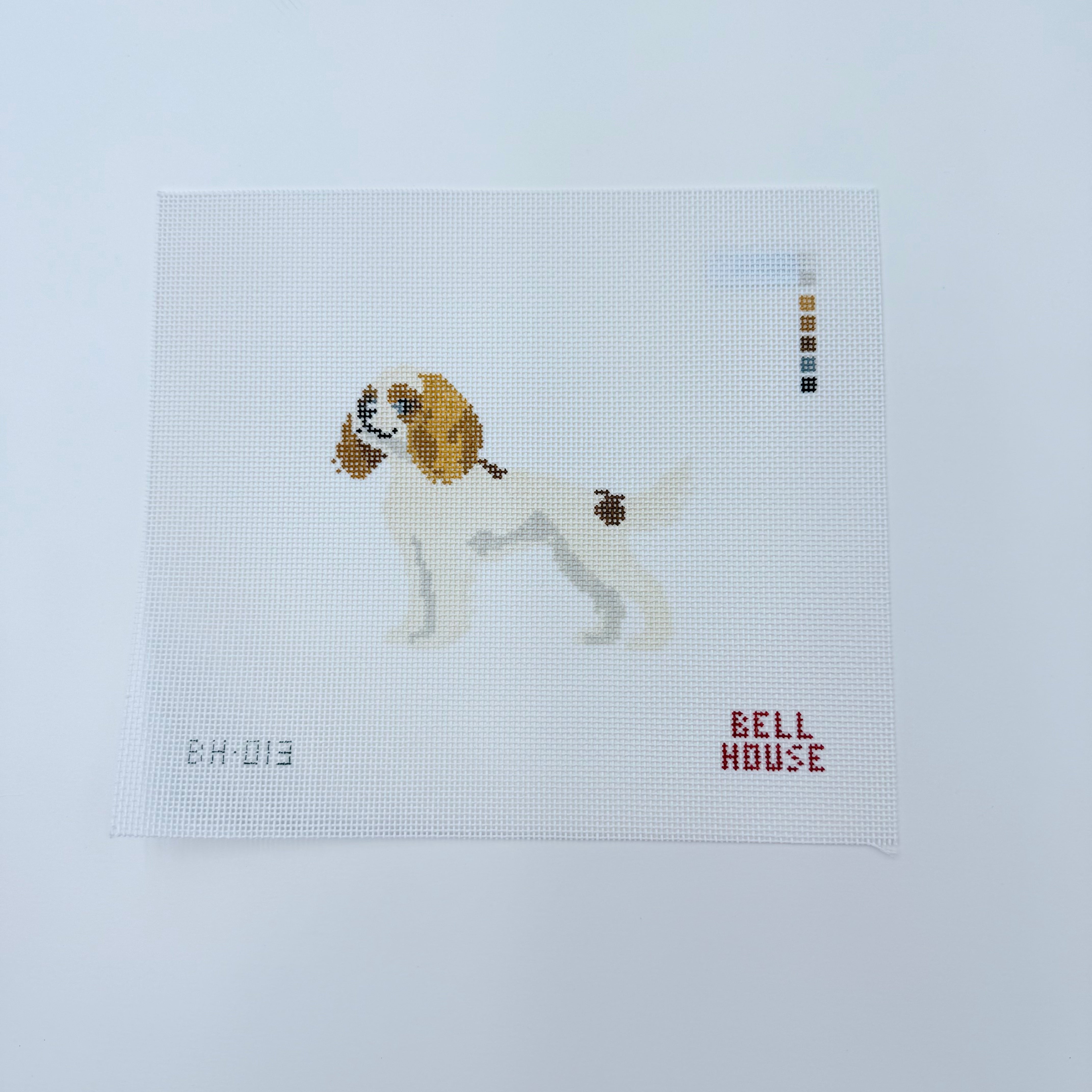 White Cavalier Canvas - KC Needlepoint
