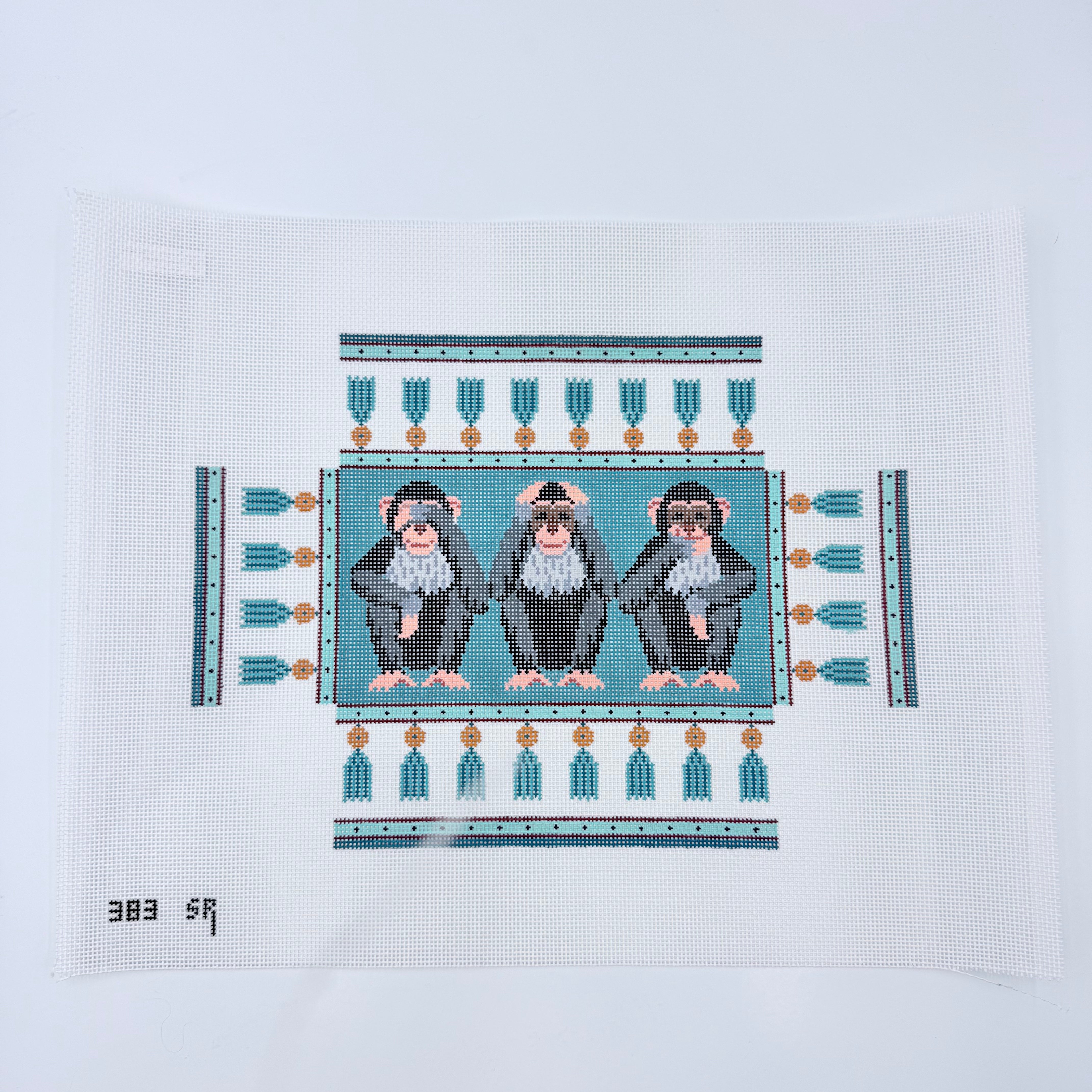 Hear, See, Speak No Evil Brick Cover - KC Needlepoint