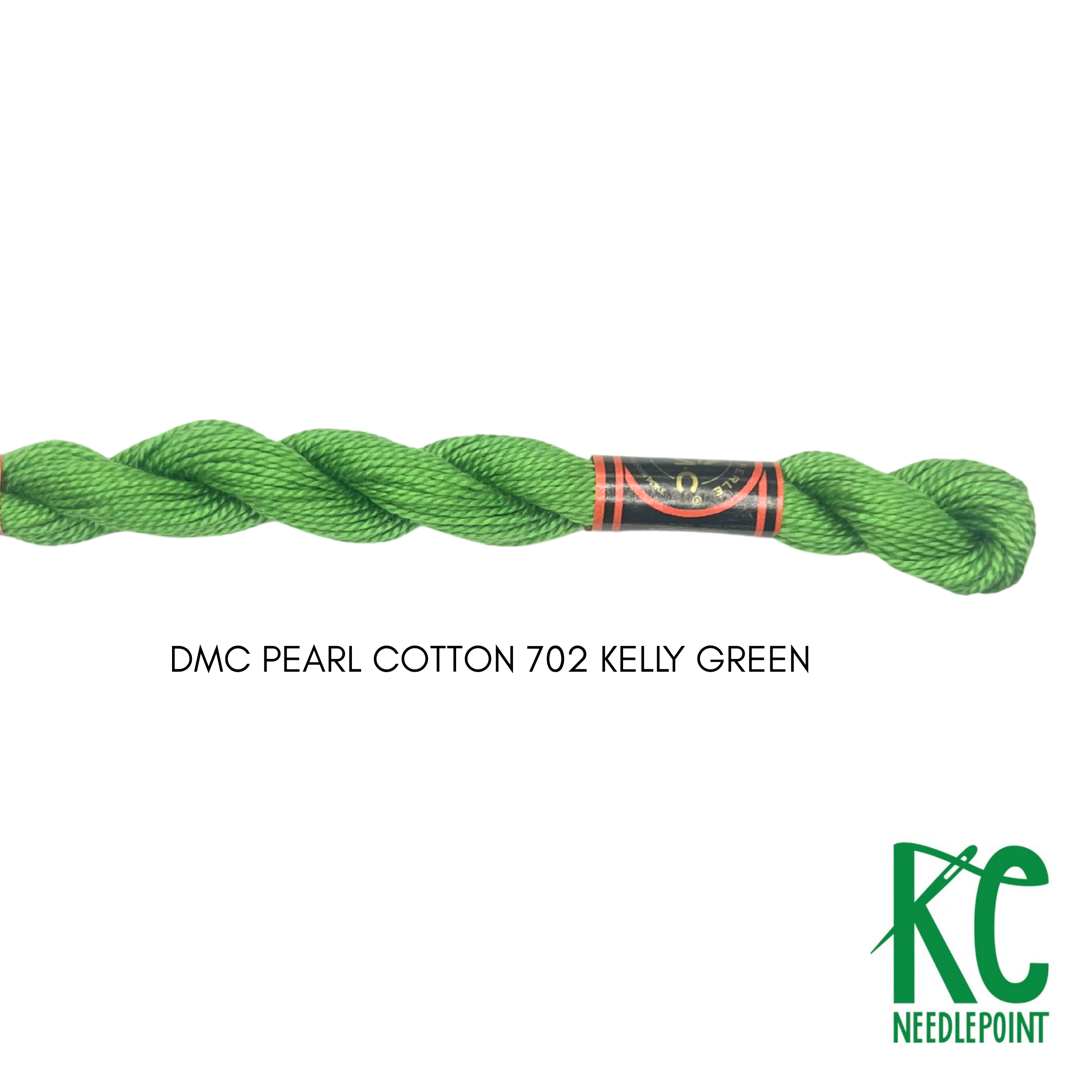 DMC 3 Pearl Cotton 702</br>Kelly Green - KC Needlepoint
