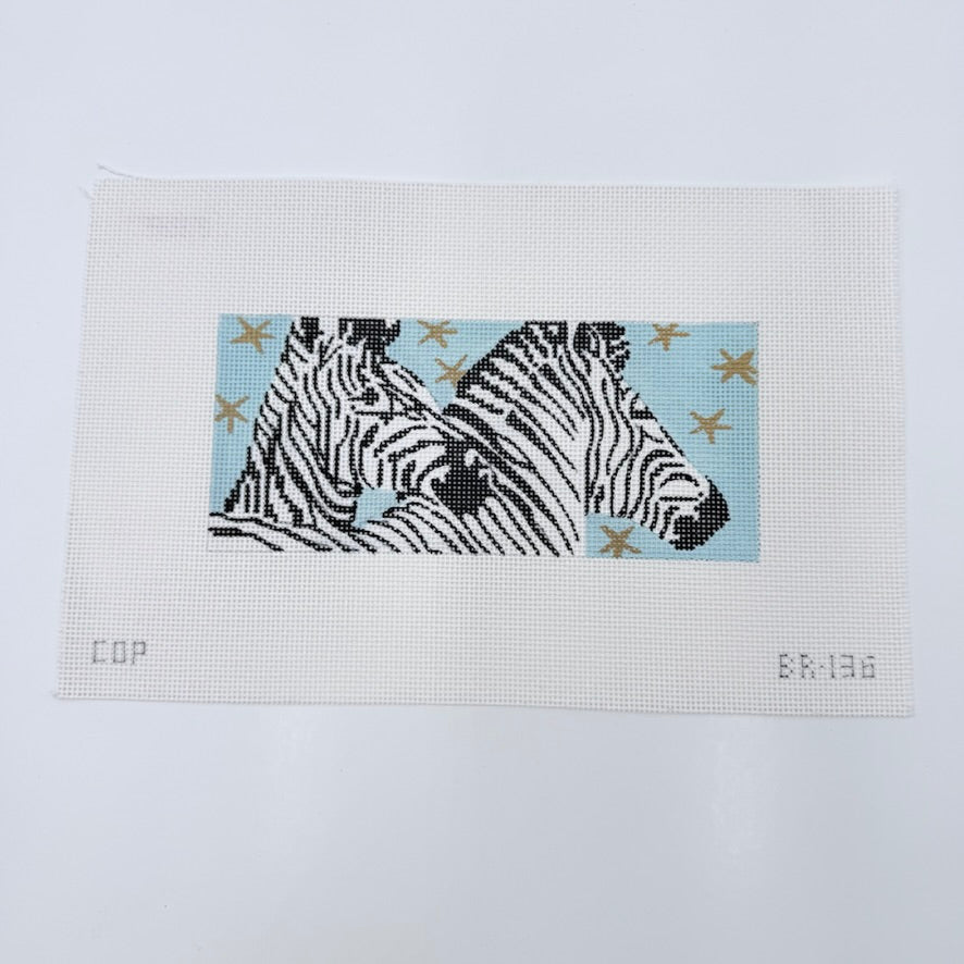 Two Zebras Canvas - KC Needlepoint