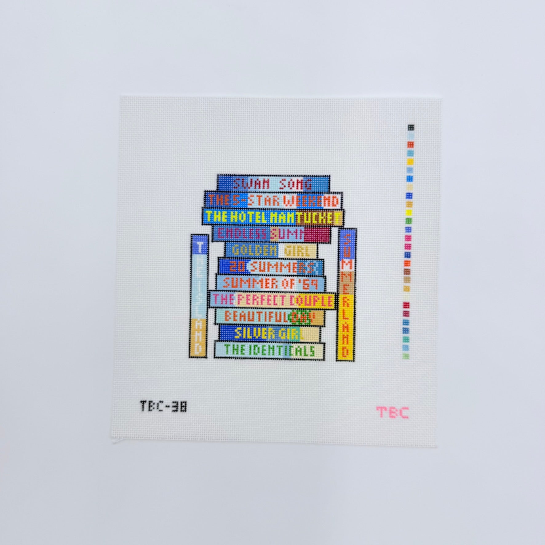 Jane Austen Book Stack Canvas - KC Needlepoint