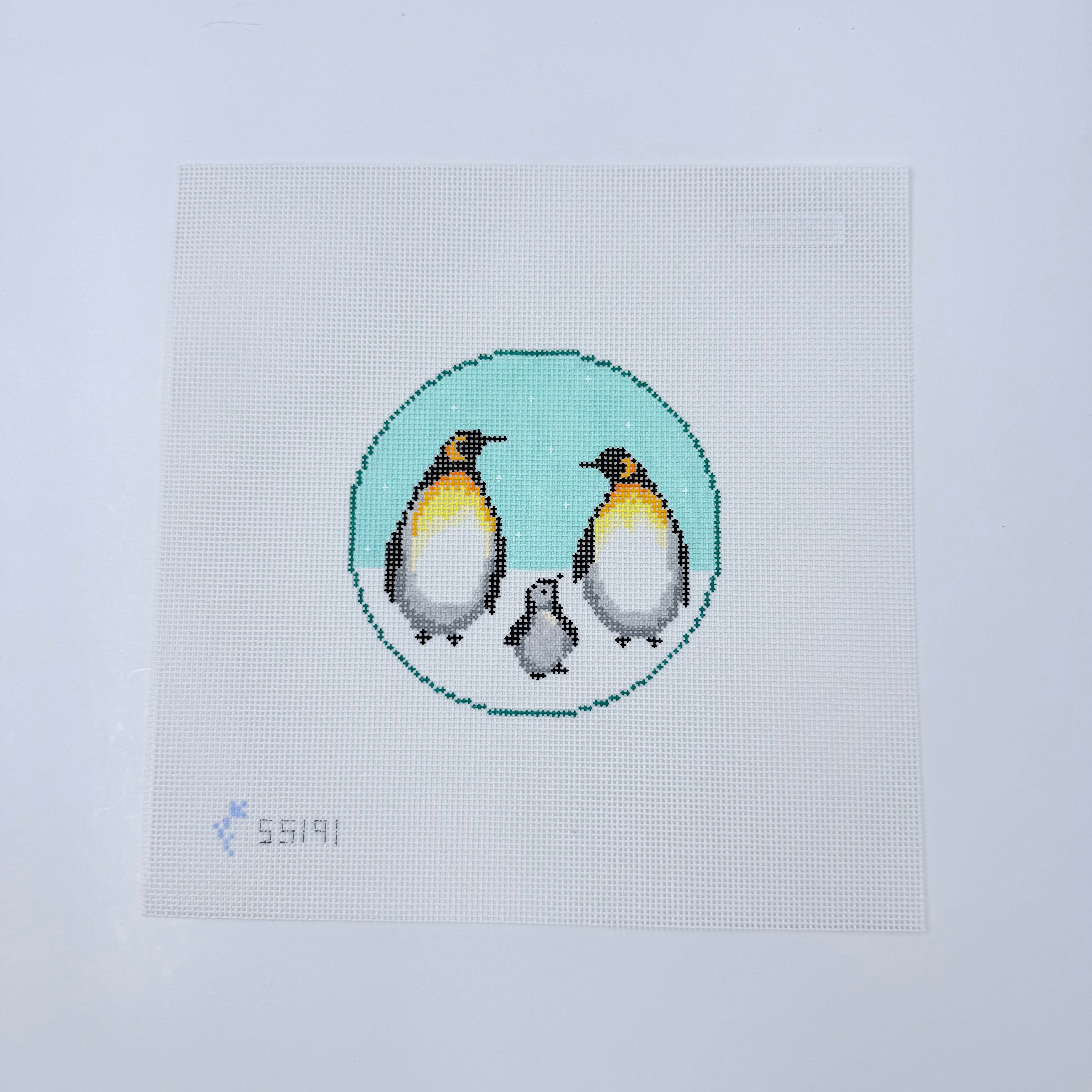 Penguin Family Canvas - KC Needlepoint