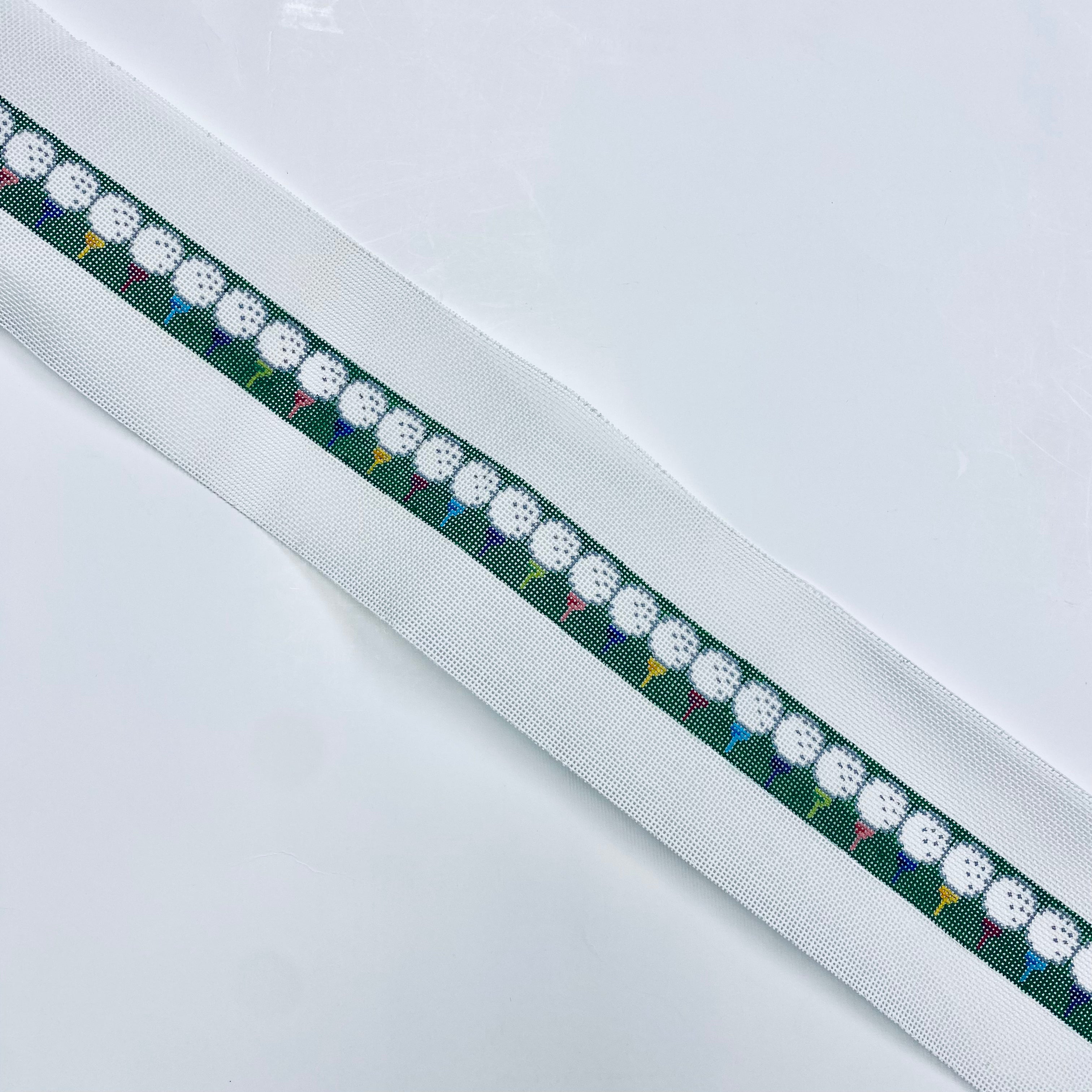 Golf Balls on Colorful Tees Belt Canvas - KC Needlepoint