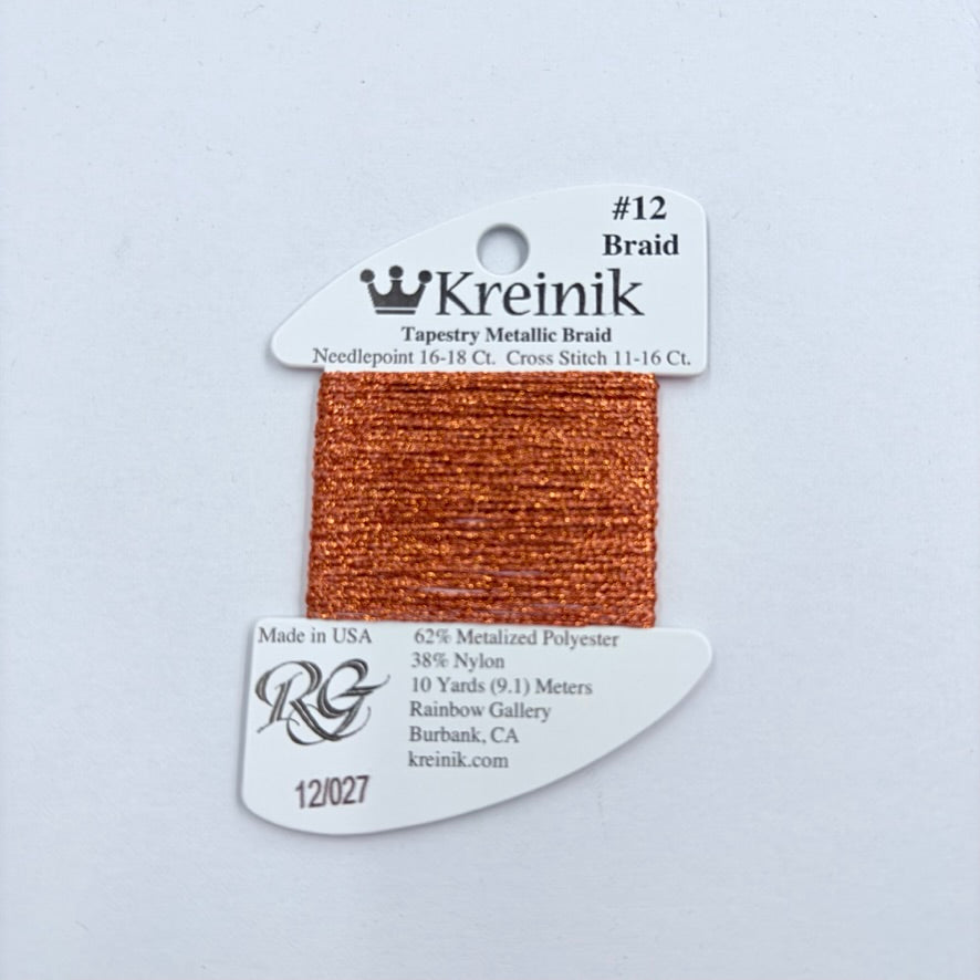 Kreinik Card Size 12 027 Orange - KC Needlepoint