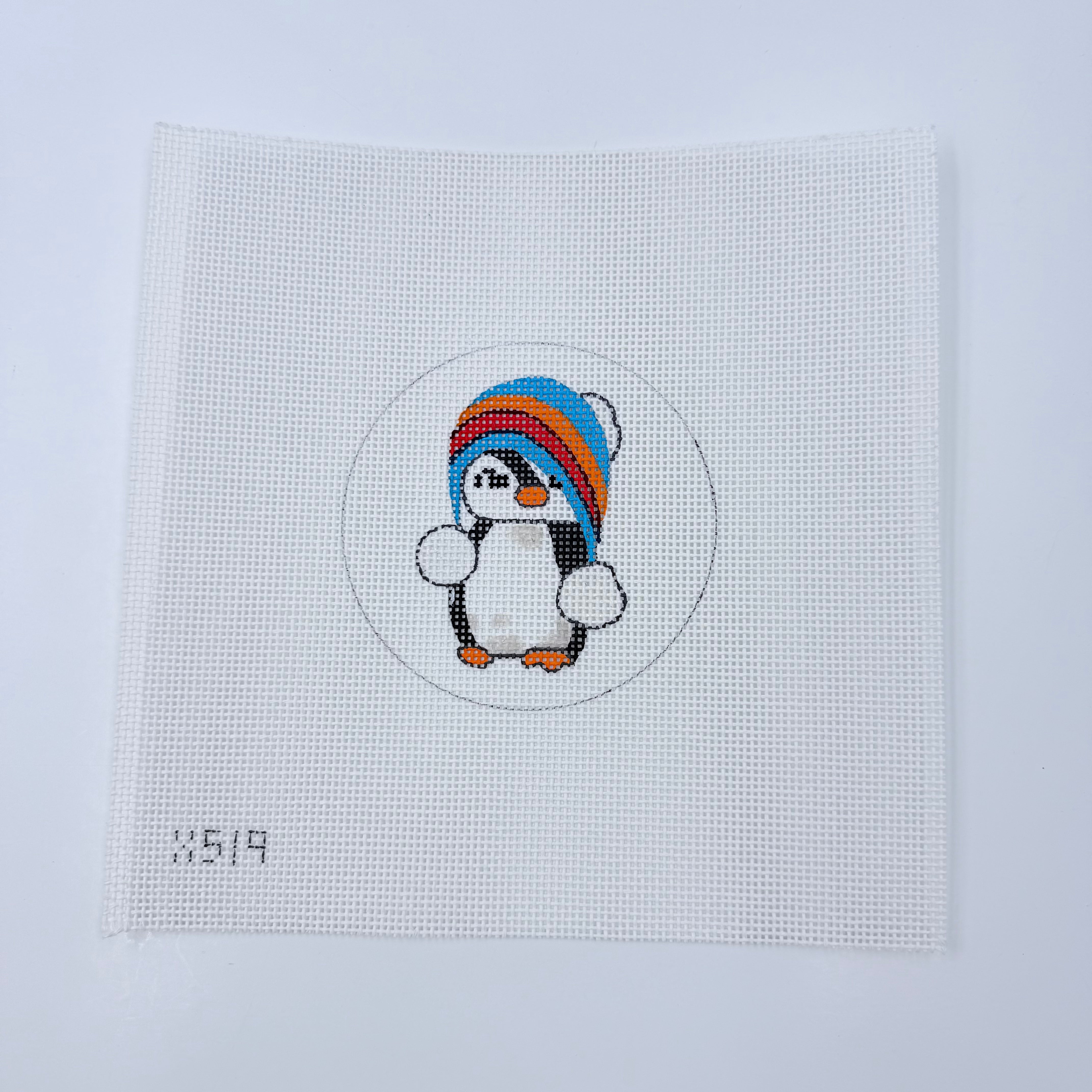 Penguin in Hat Canvas - KC Needlepoint