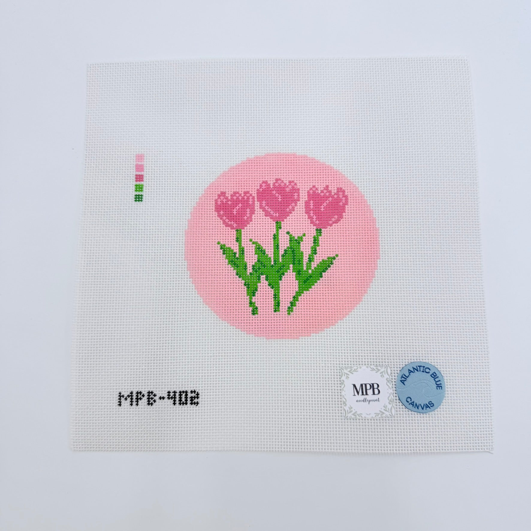 Tulips Round Canvas - KC Needlepoint