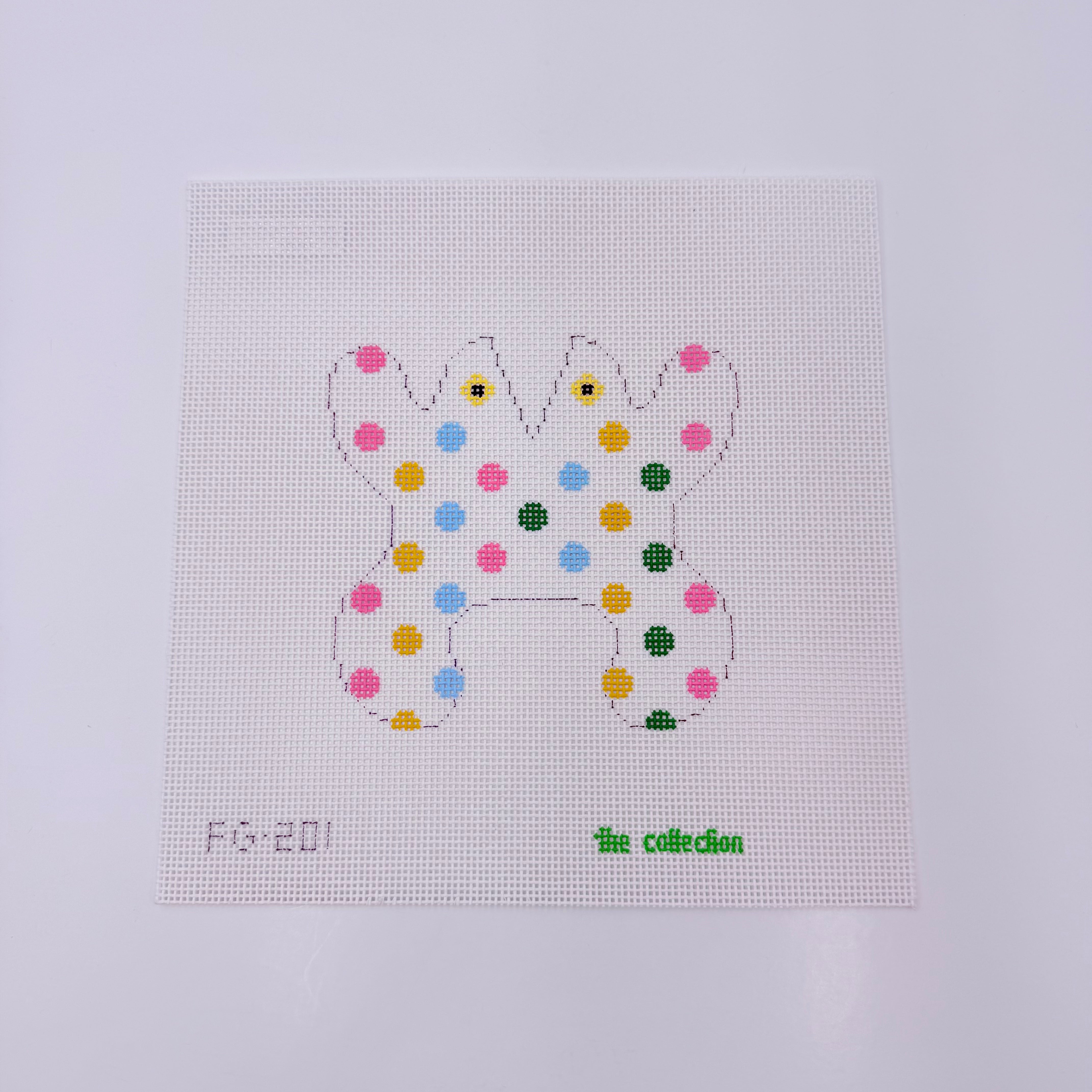 Polka Dot Frog Canvas - KC Needlepoint