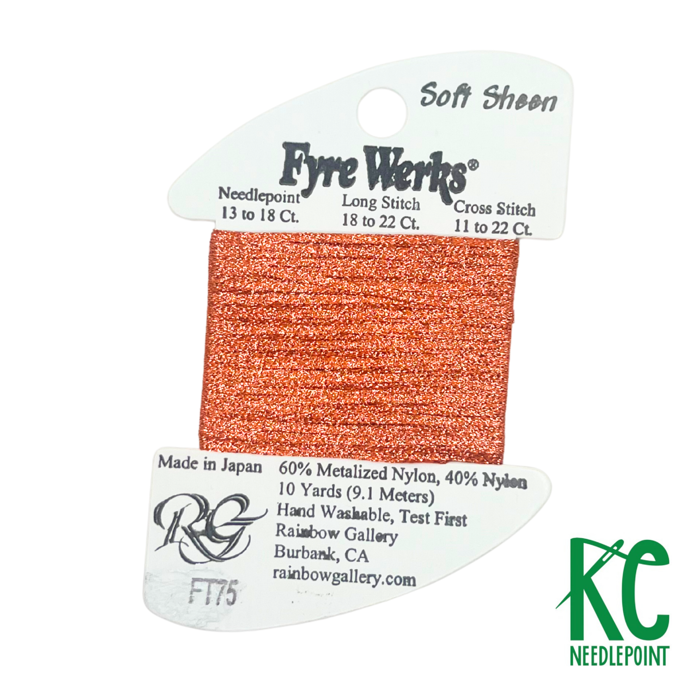 Fyre Werks Soft Sheen FT75 Coral - KC Needlepoint