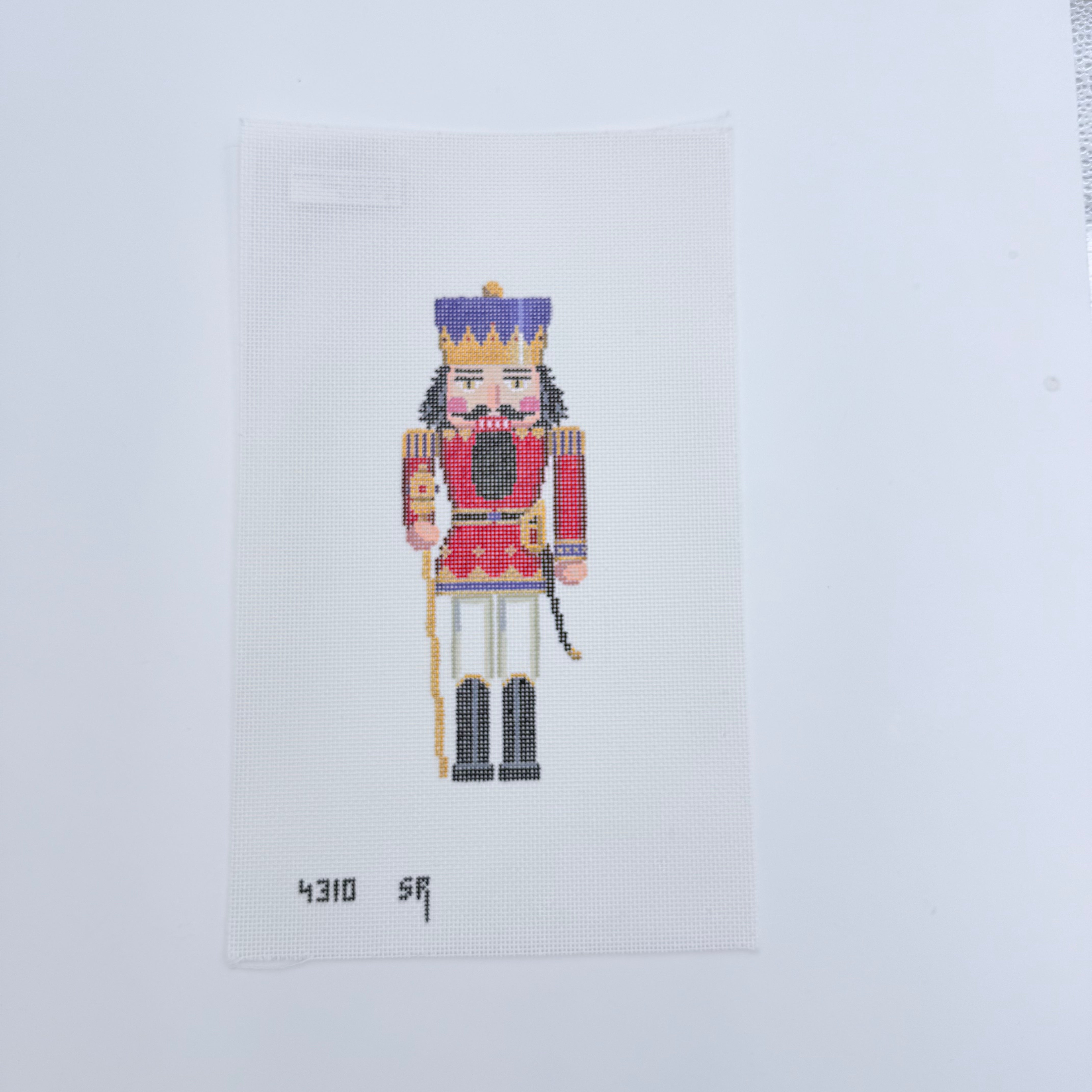 Red and Gold King Nutcracker Canvas - KC Needlepoint
