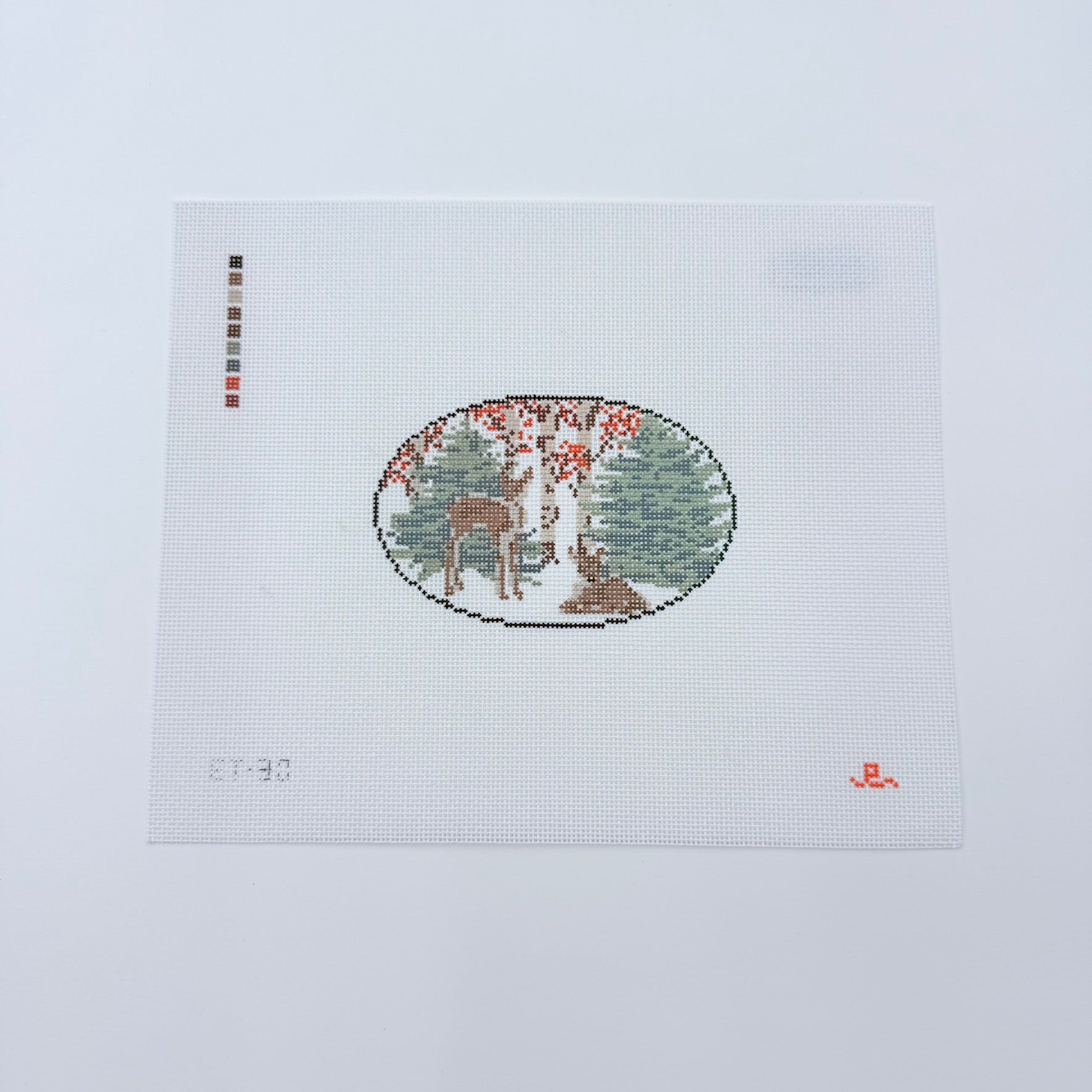 Fawn Oval Canvas - KC Needlepoint