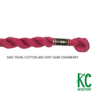 DMC 5 Pearl Cotton 600 Very Dark Cranberry - KC Needlepoint