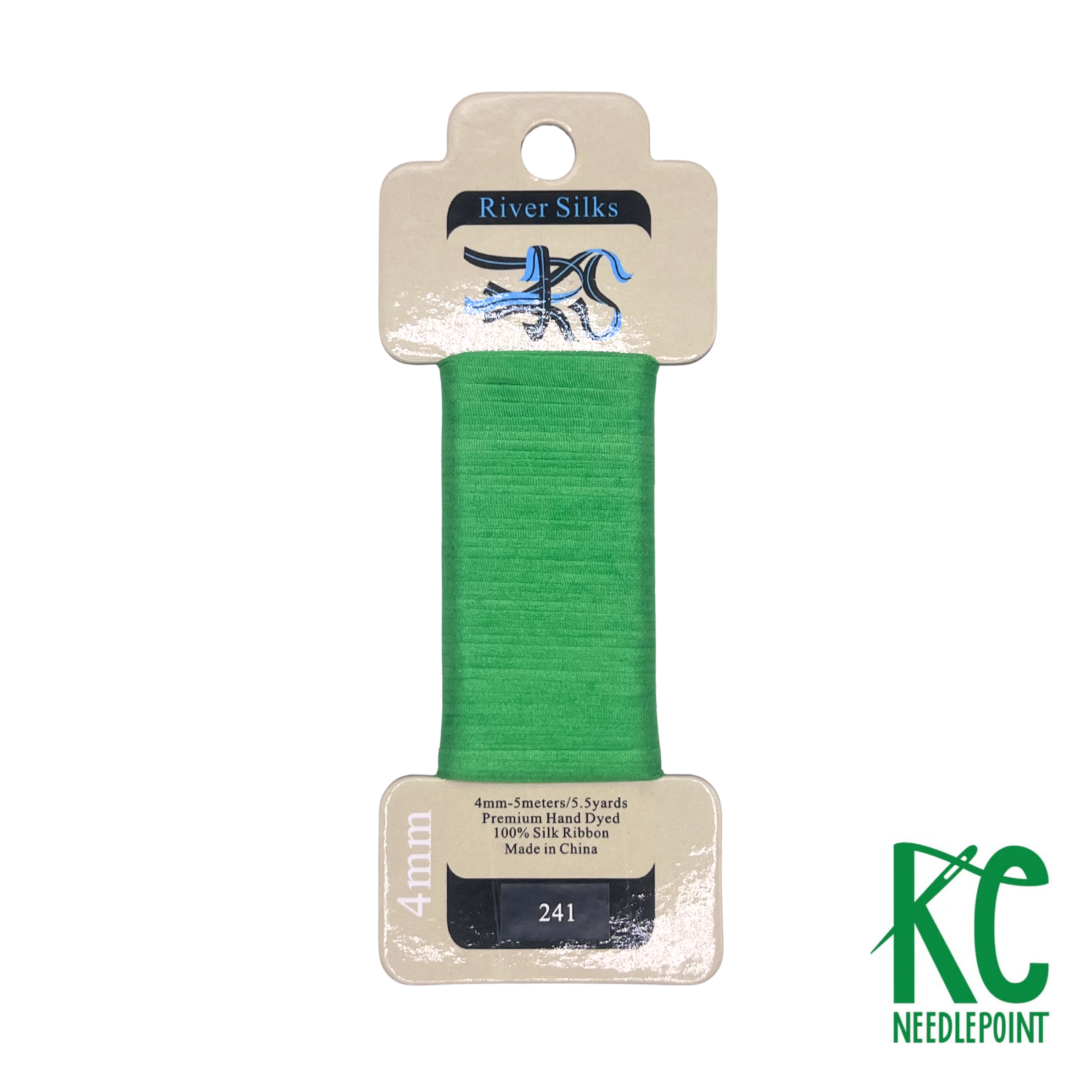 Silk Ribbon 4mm 241 Island Green - KC Needlepoint
