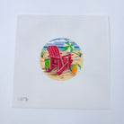 Red Beach Chair Canvas - KC Needlepoint