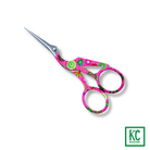 Pink Floral Stork Scissors - KC Needlepoint
