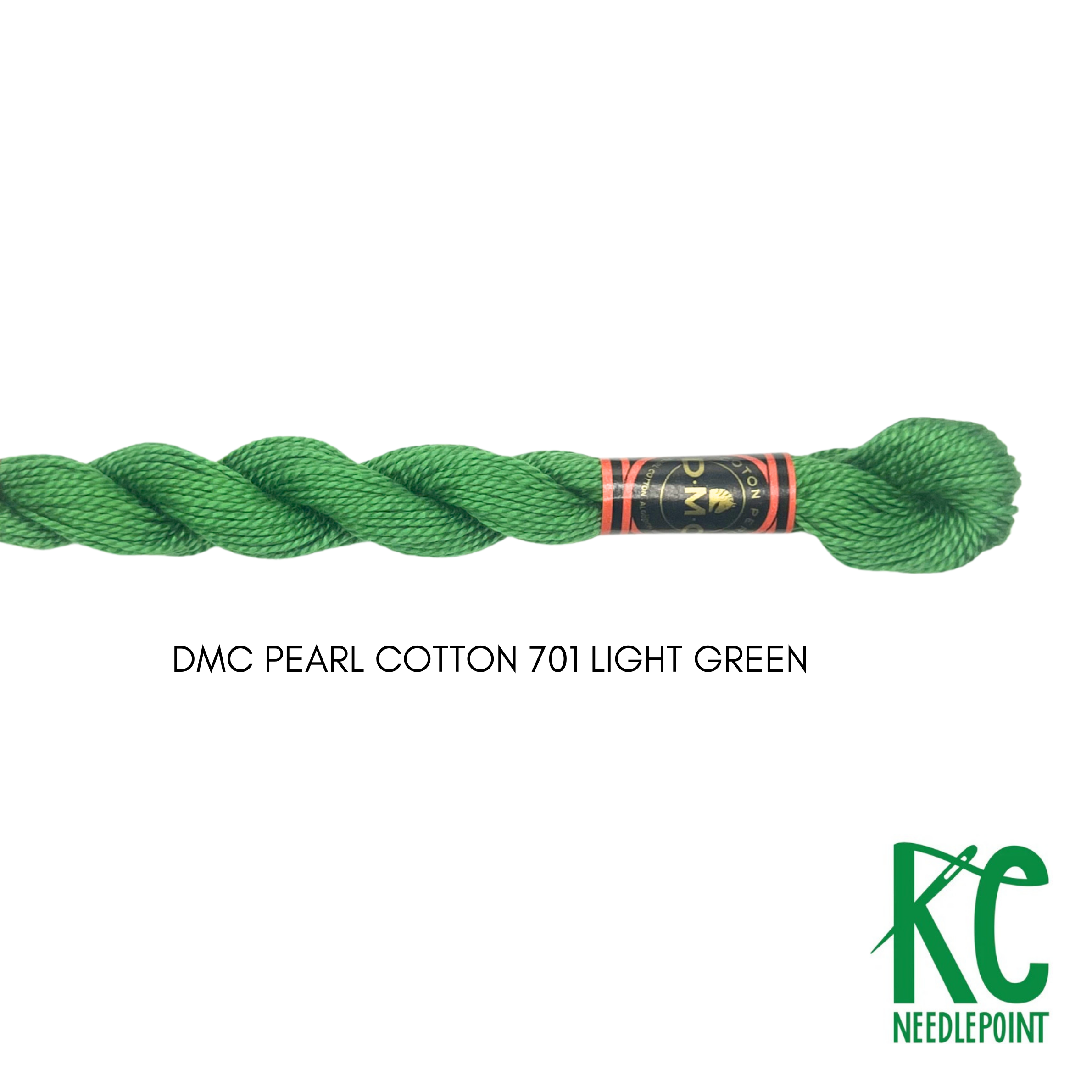 DMC 3 Pearl Cotton 701</br>Light Green - KC Needlepoint