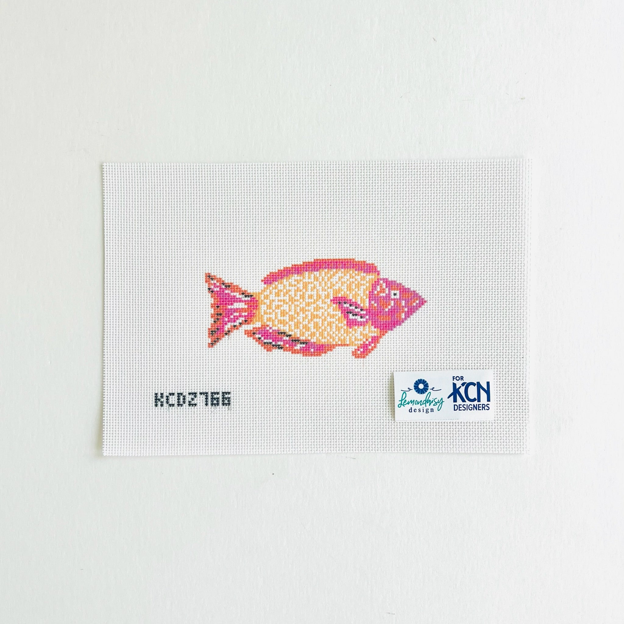 Purple and Orange Parrotfish Canvas - KC Needlepoint