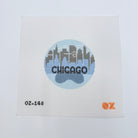 Chicago Retro Travel Round Canvas - KC Needlepoint