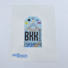 Bangkok Vintage Travel Tag Canvas - KC Needlepoint