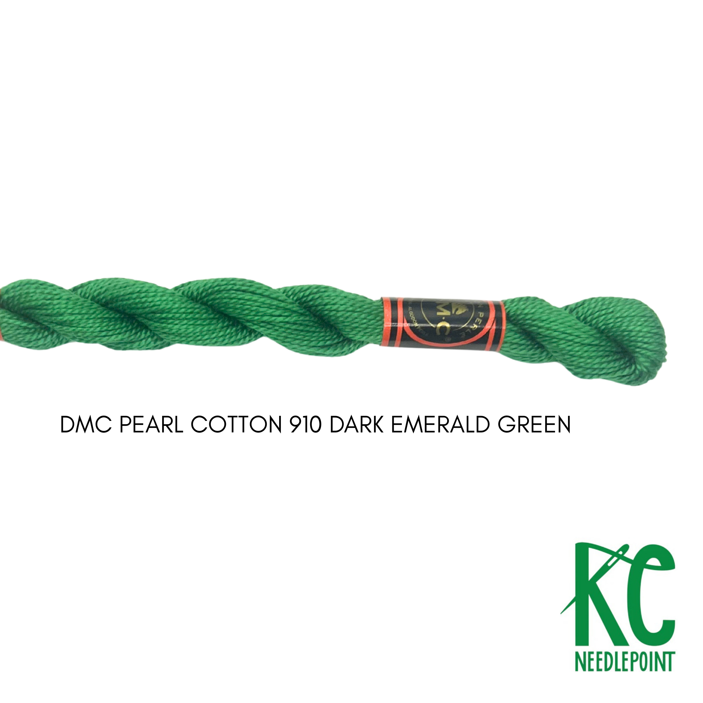 DMC 5 Pearl Cotton 910</br>Dark Emerald Green - KC Needlepoint