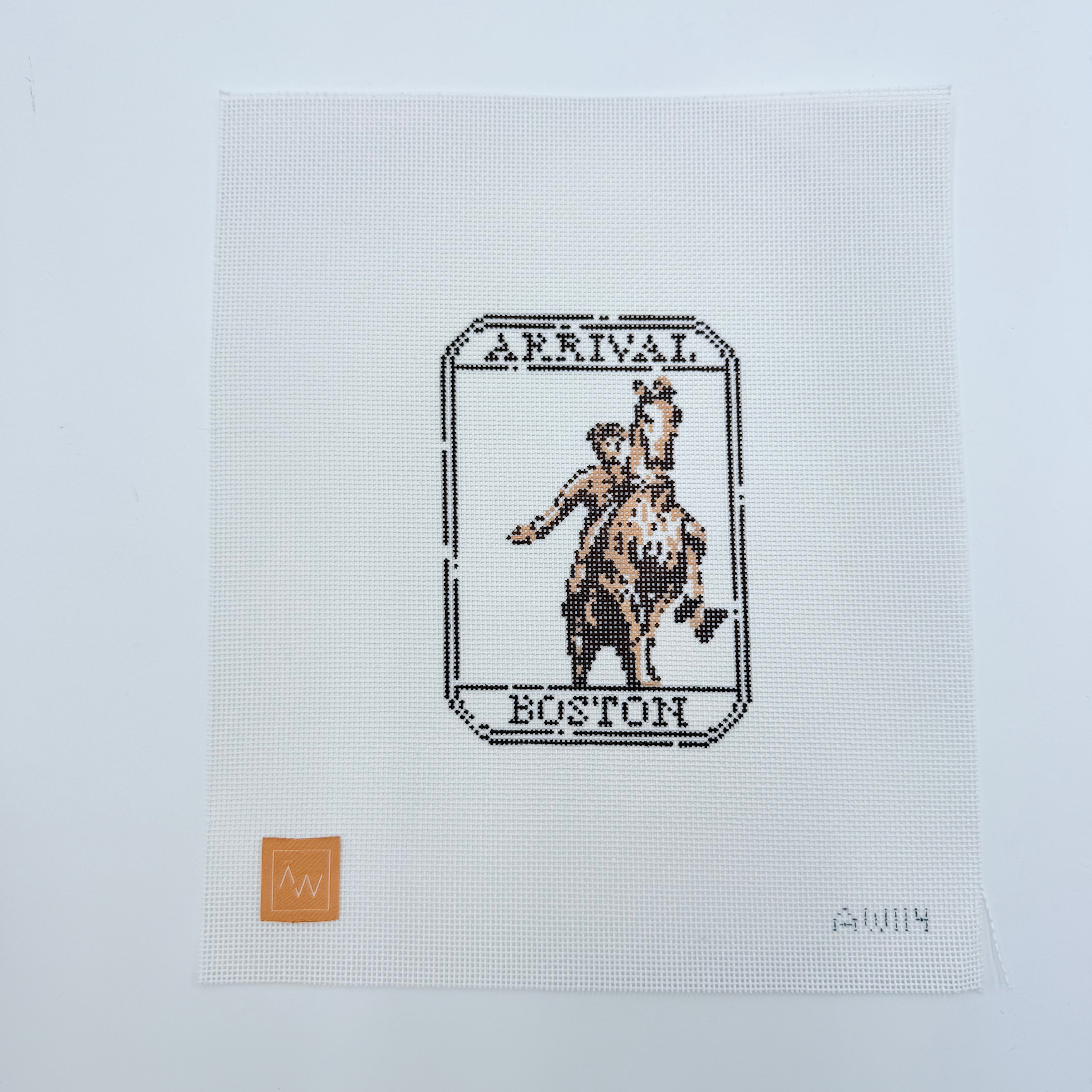 Passport Stamp-Boston Canvas - KC Needlepoint