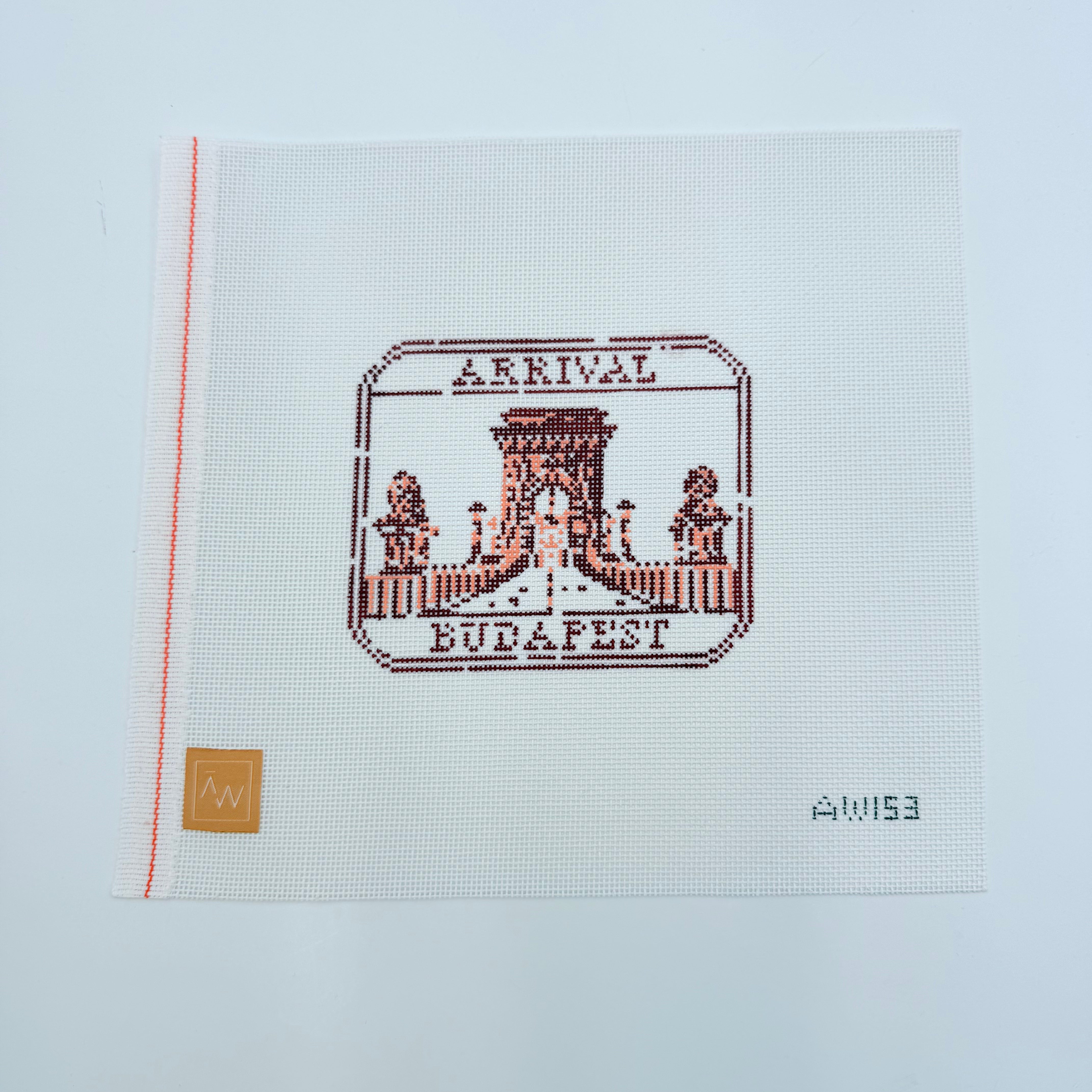 Passport Stamp-Budapest Canvas - KC Needlepoint