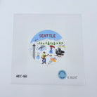 Seattle Travel Round Canvas - KC Needlepoint