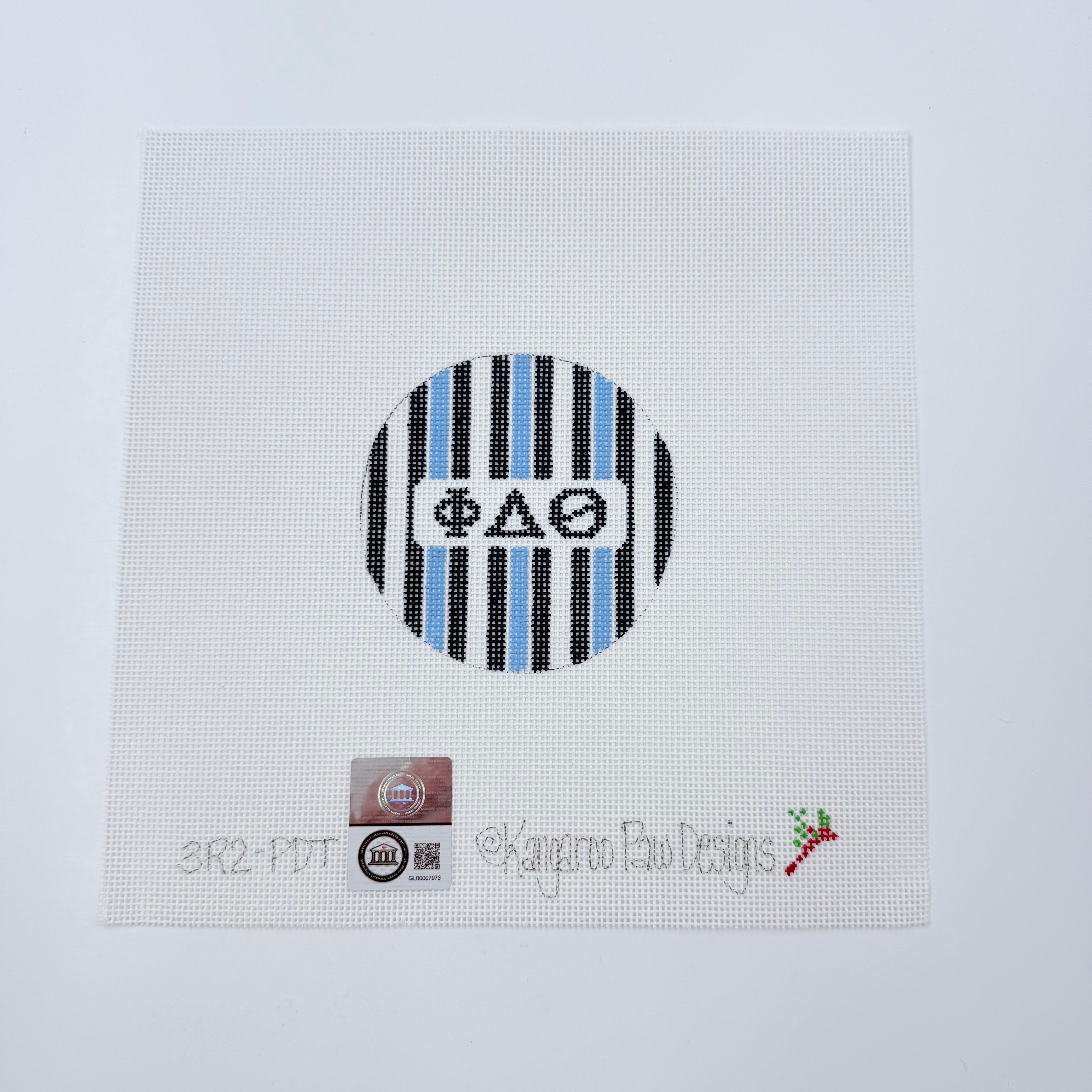 Phi Delta Theta</br> 3" Round Canvas - KC Needlepoint