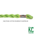 DMC 5 Pearl Cotton 704</br>Bright Chartreuse - KC Needlepoint