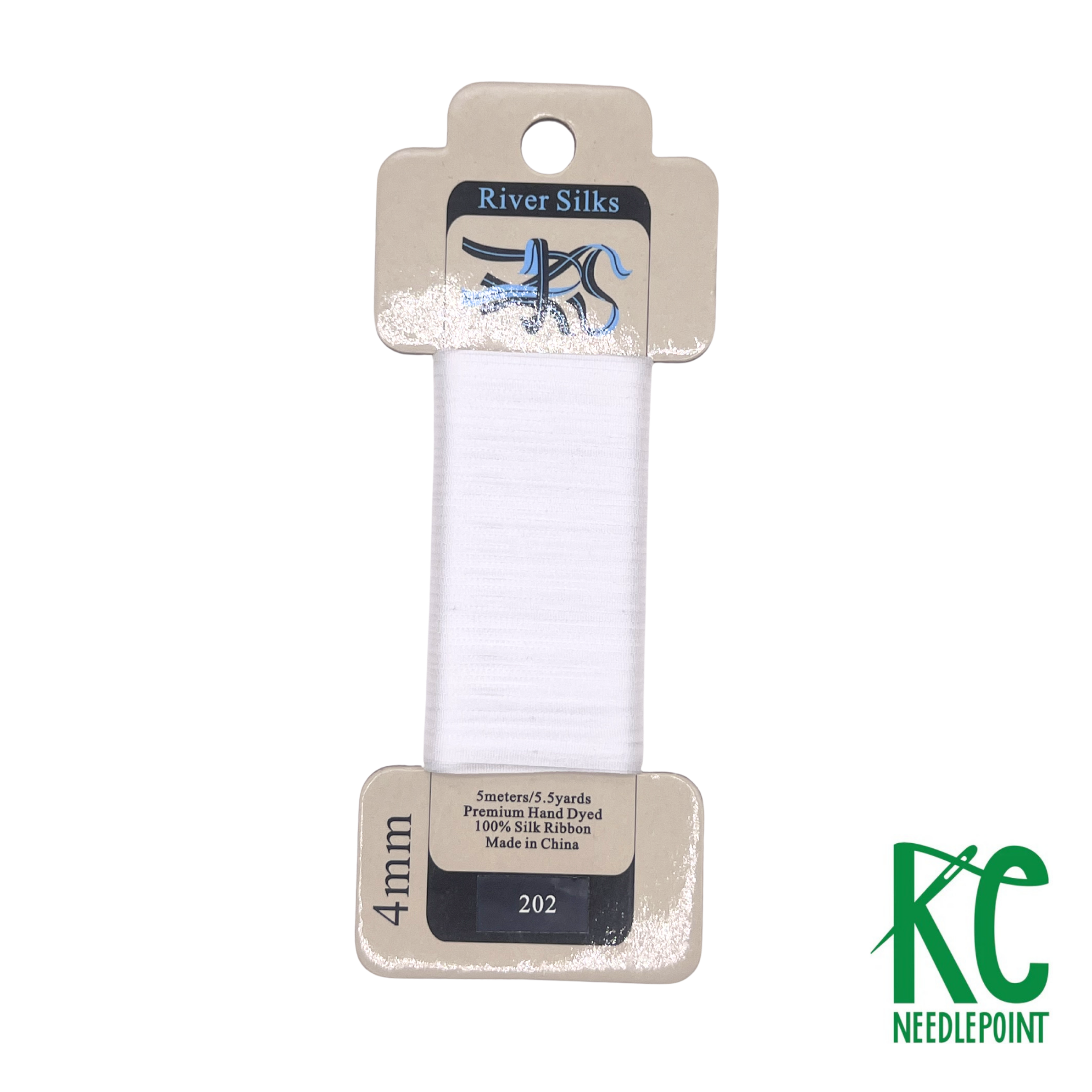Silk Ribbon 4mm 202 White White - KC Needlepoint