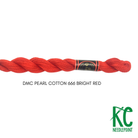 DMC 3 Pearl Cotton 666 Bright Red - KC Needlepoint