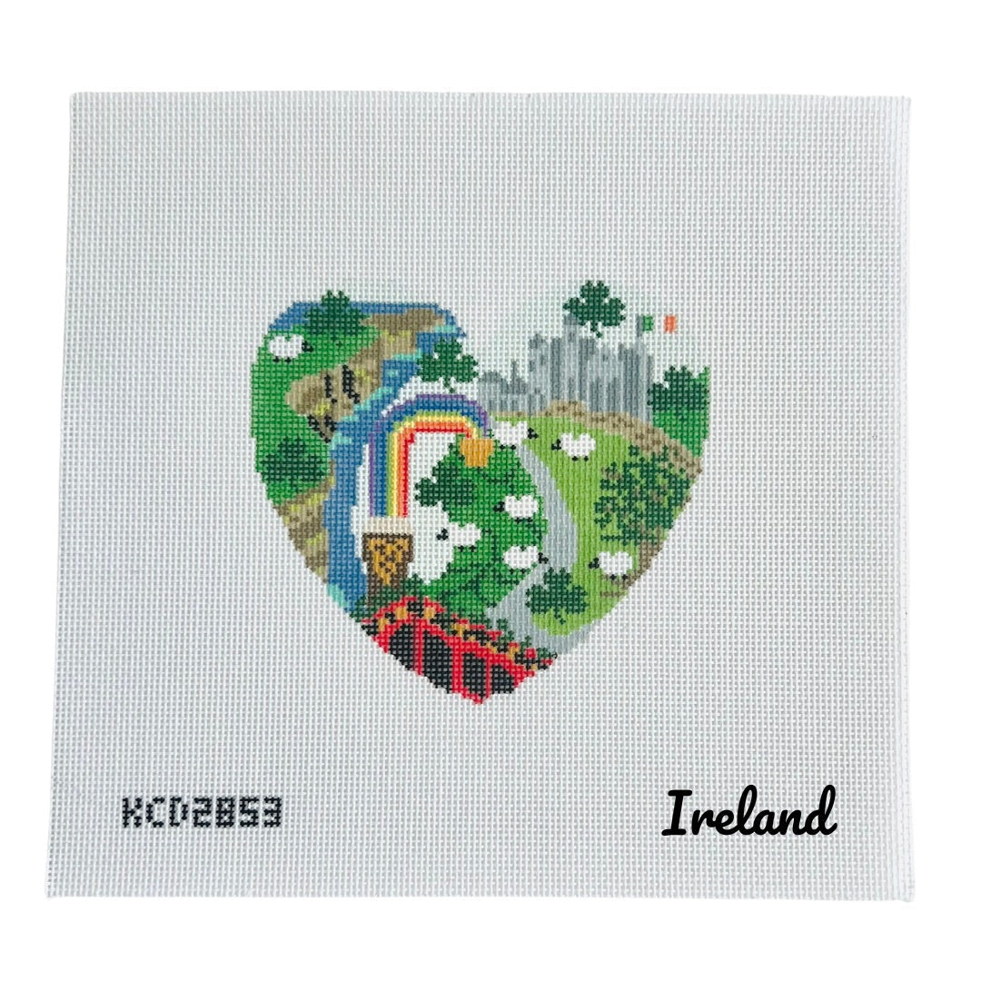 Ireland Heart Needlepoint Canvas - KC Needlepoint