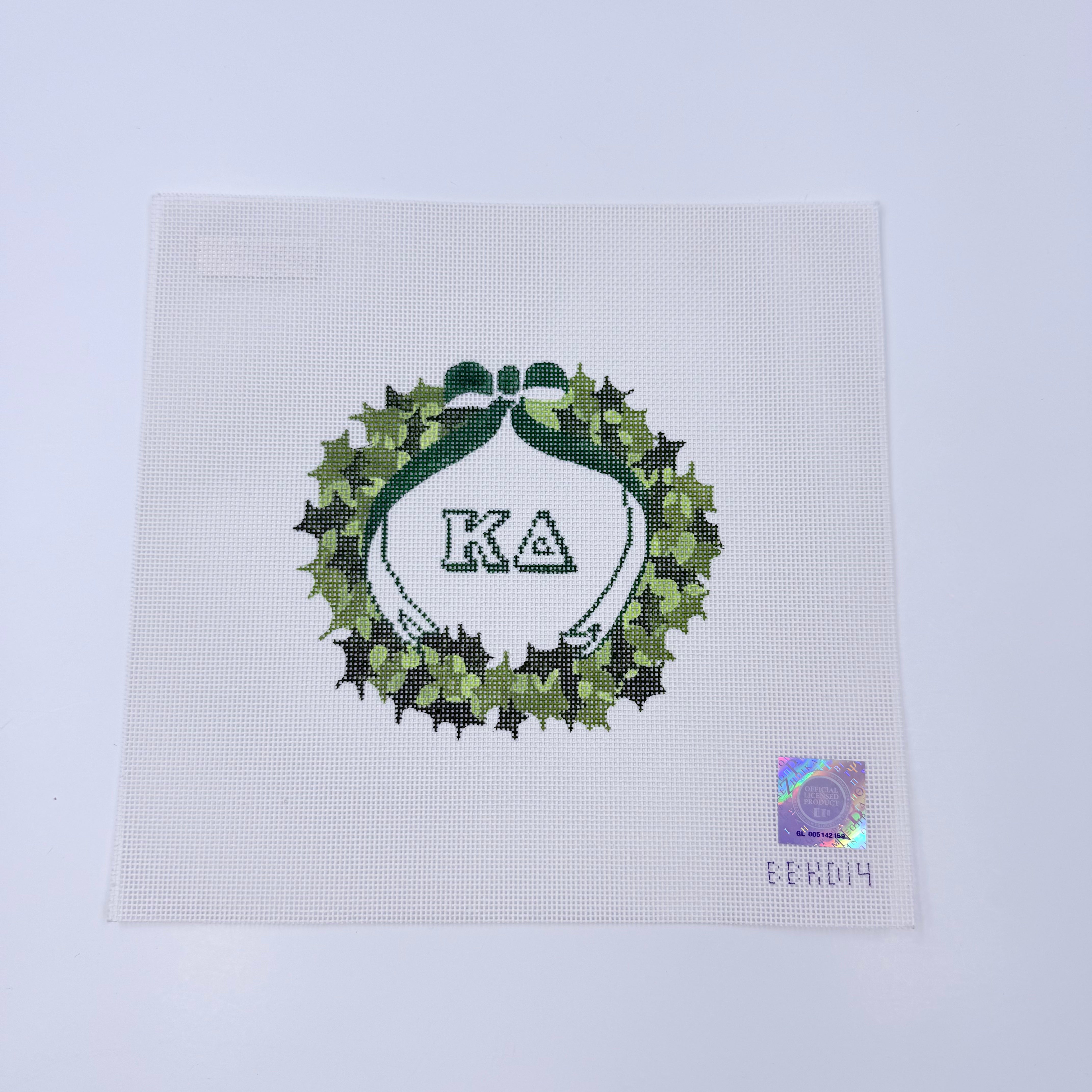 Kappa Delta Wreath Canvas - KC Needlepoint