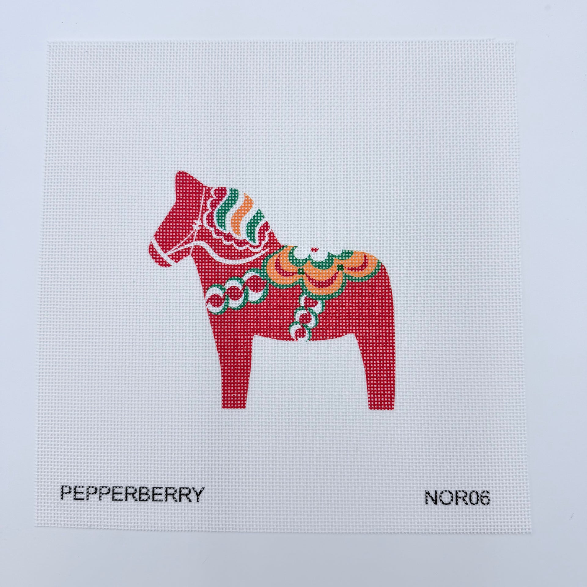 Red Dala Horse Canvas – KC Needlepoint